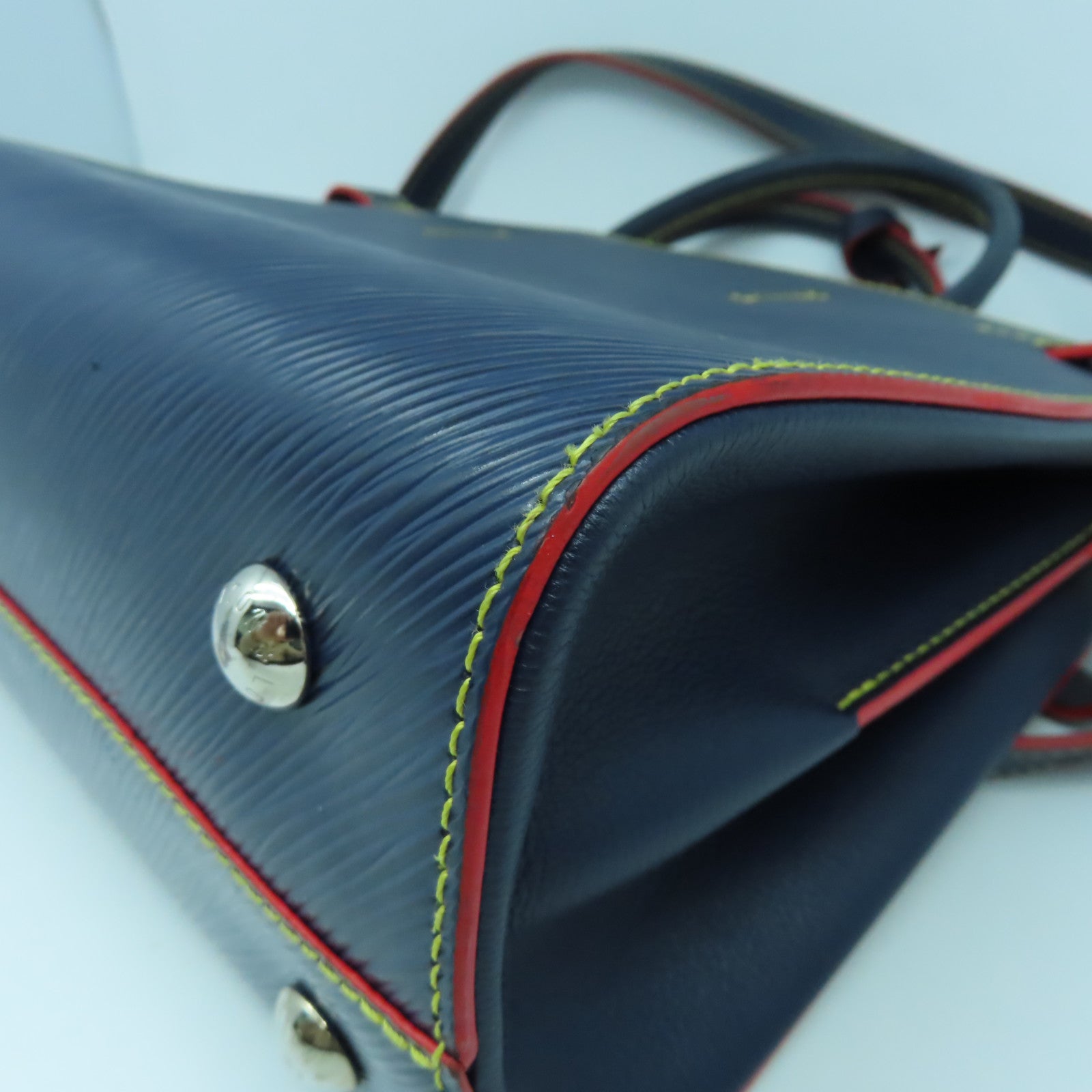LOUIS VUITTON Epi Twist Tote銀扣手挽肩背兩用袋藍色