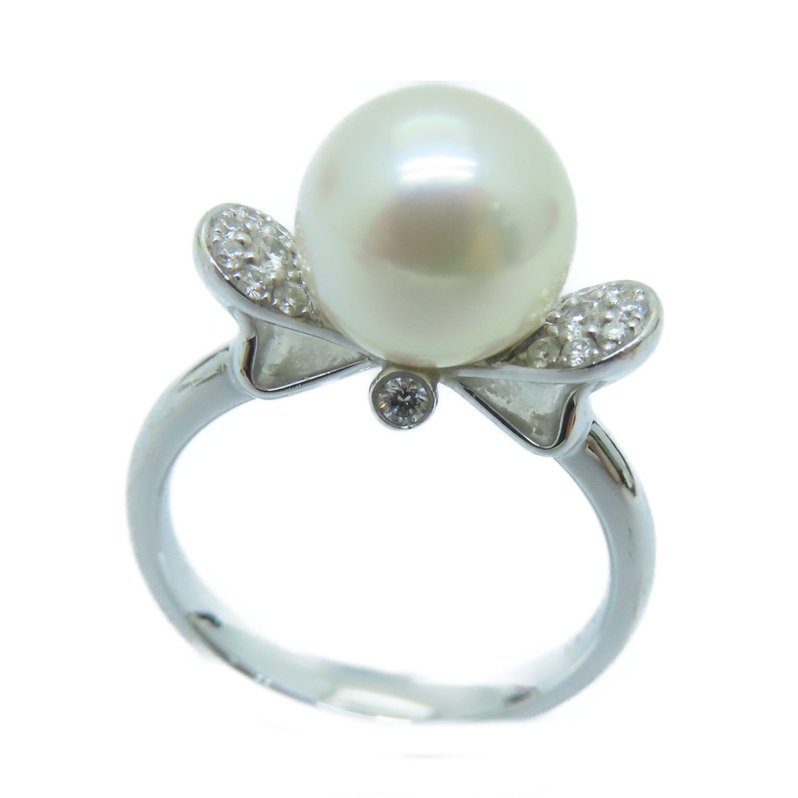JEWELRY 18K白金Pearl Ring珍珠戒指US#5