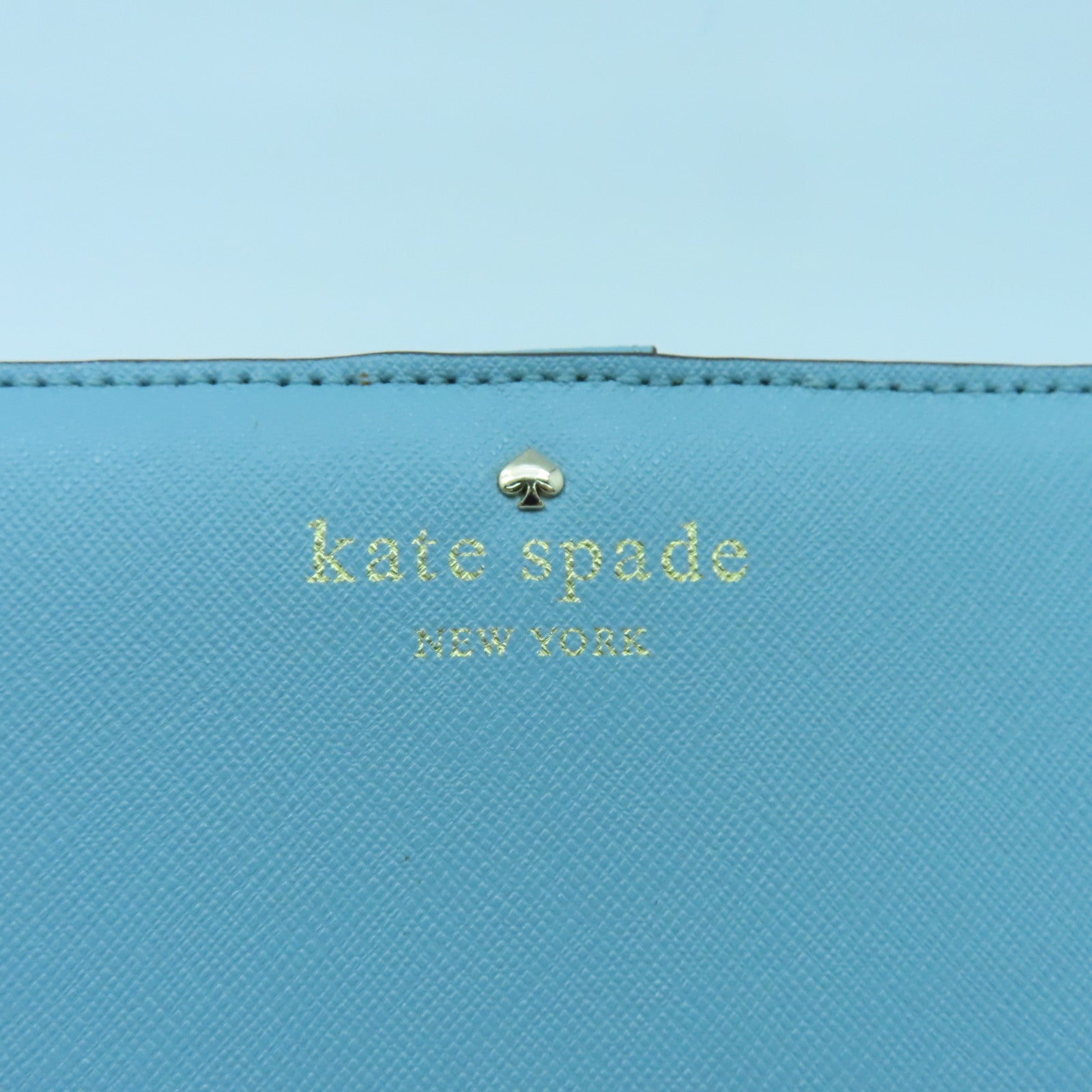 Kate Spade 牛皮皮革Wallet金扣錢包淺藍色