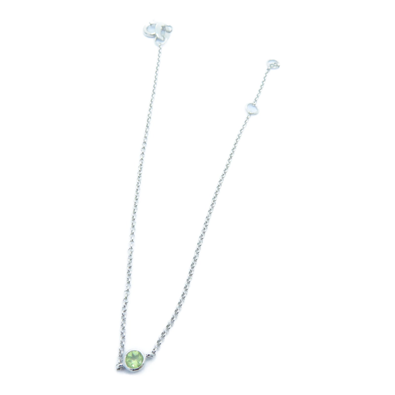 JEWELRY 【激减优惠】18K白金0.08ct Peridot Bracelet橄榄石手链