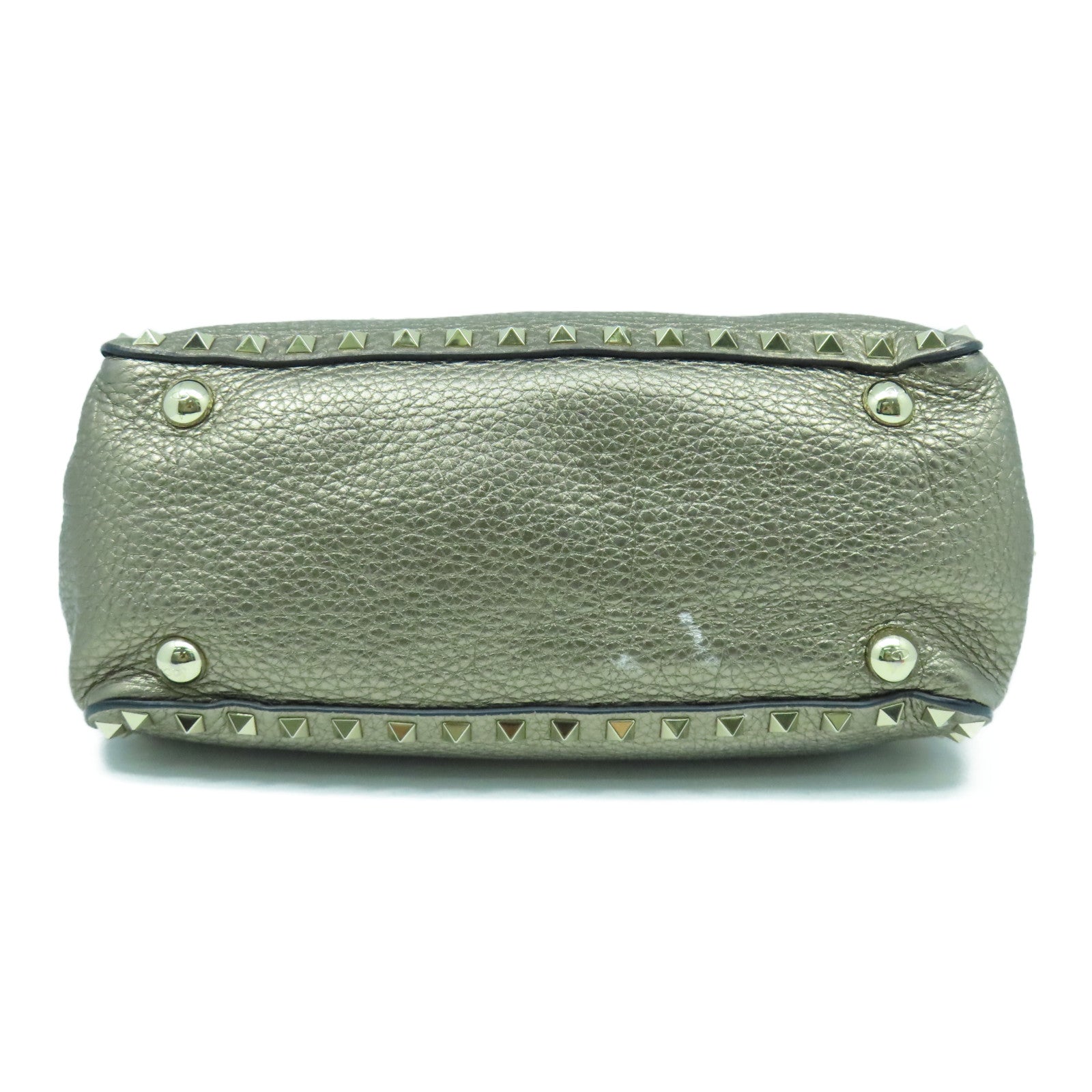 Valentino 牛皮皮革2 Way Shoulder Bag金扣手挽肩背兩用袋銀色