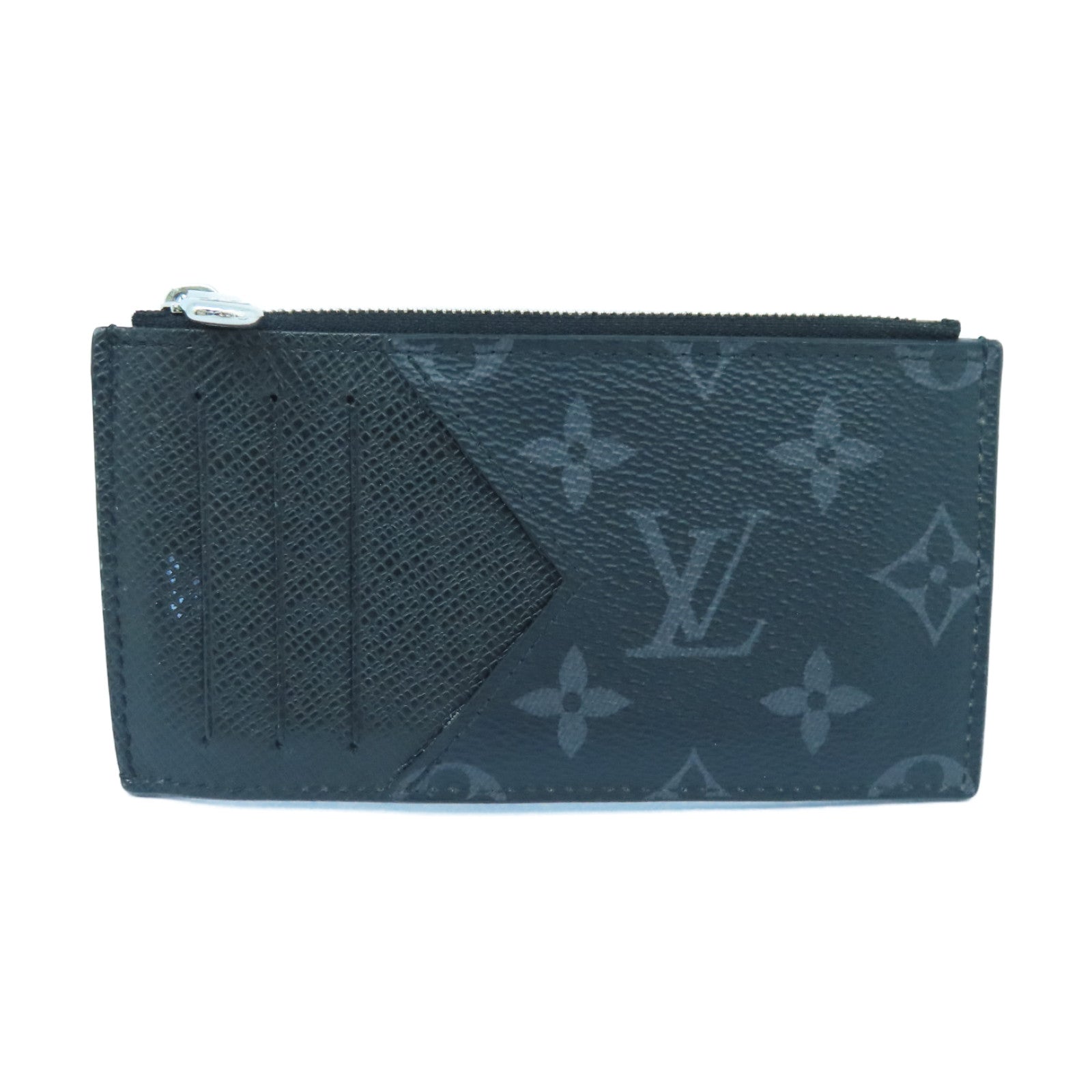 LOUIS VUITTON Monogram Eclipse Card Case银扣卡片套黑色