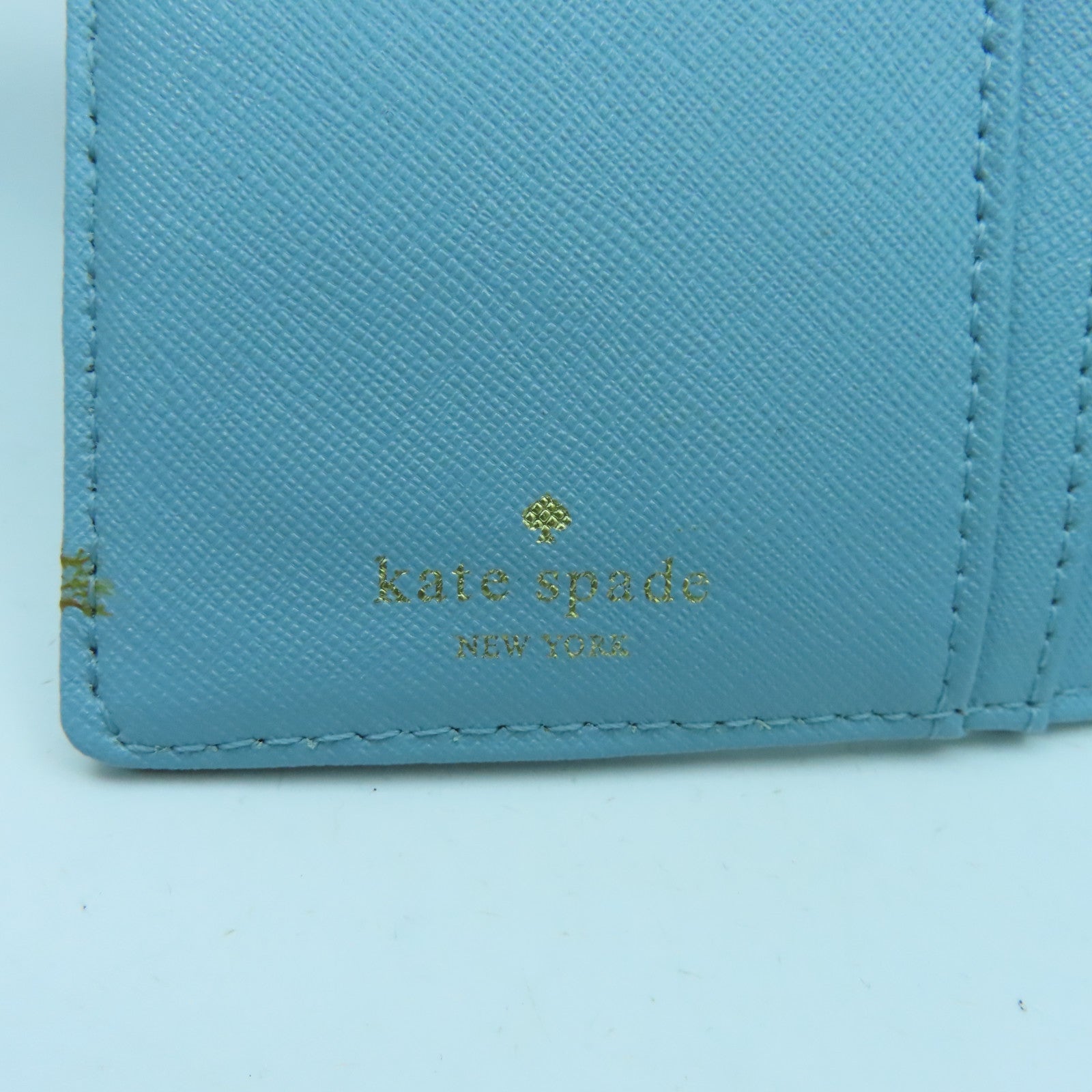 Kate Spade 牛皮皮革Wallet金扣錢包淺藍色