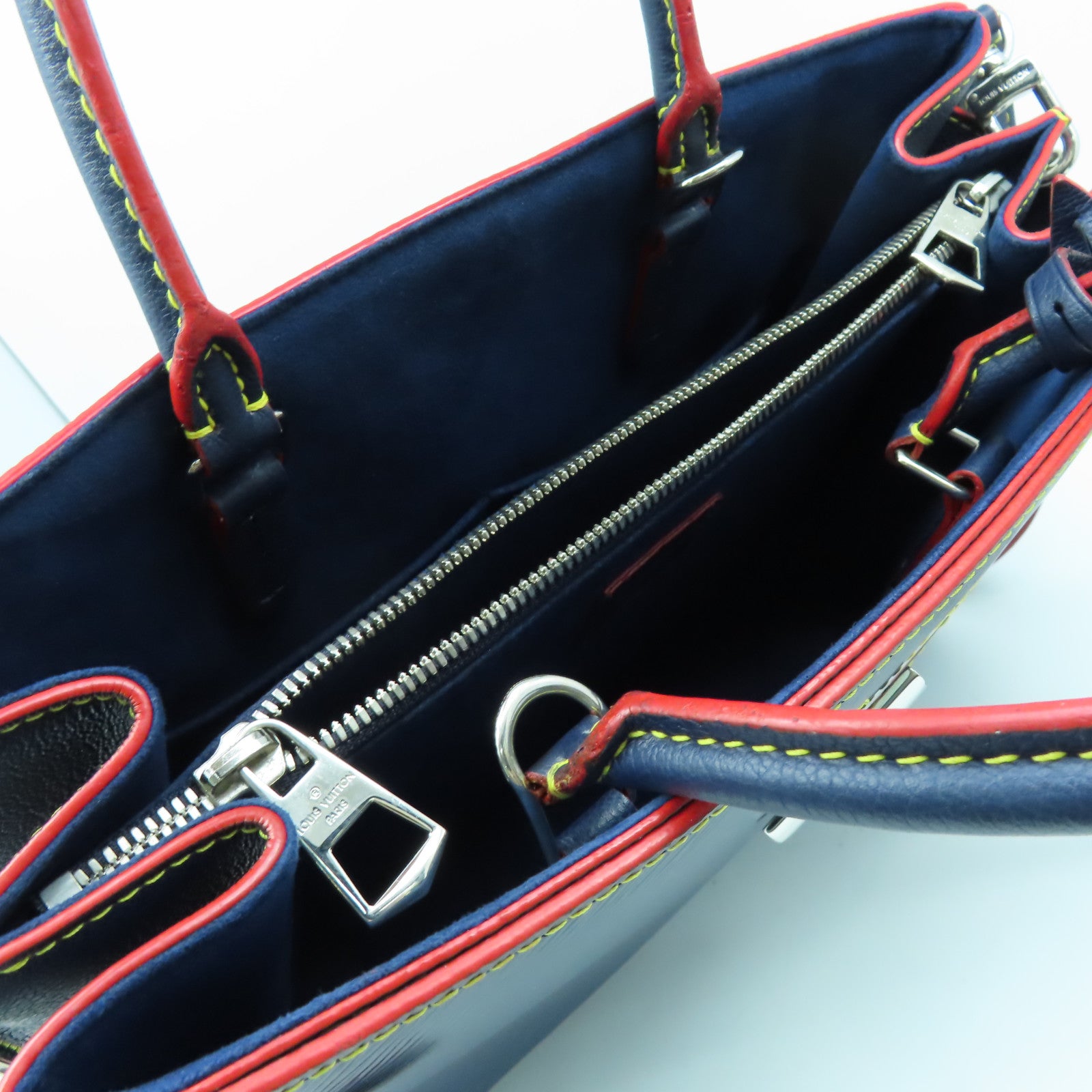 LOUIS VUITTON Epi Twist Tote銀扣手挽肩背兩用袋藍色