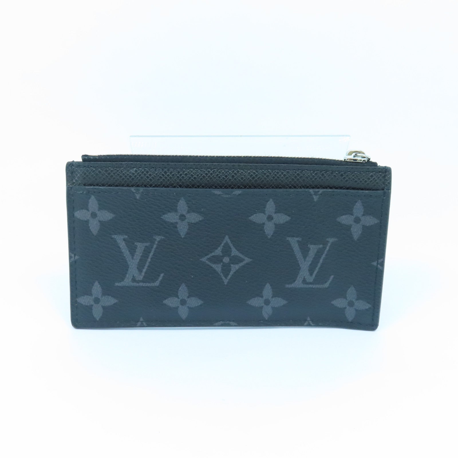 LOUIS VUITTON Monogram Eclipse Card Case银扣卡片套黑色