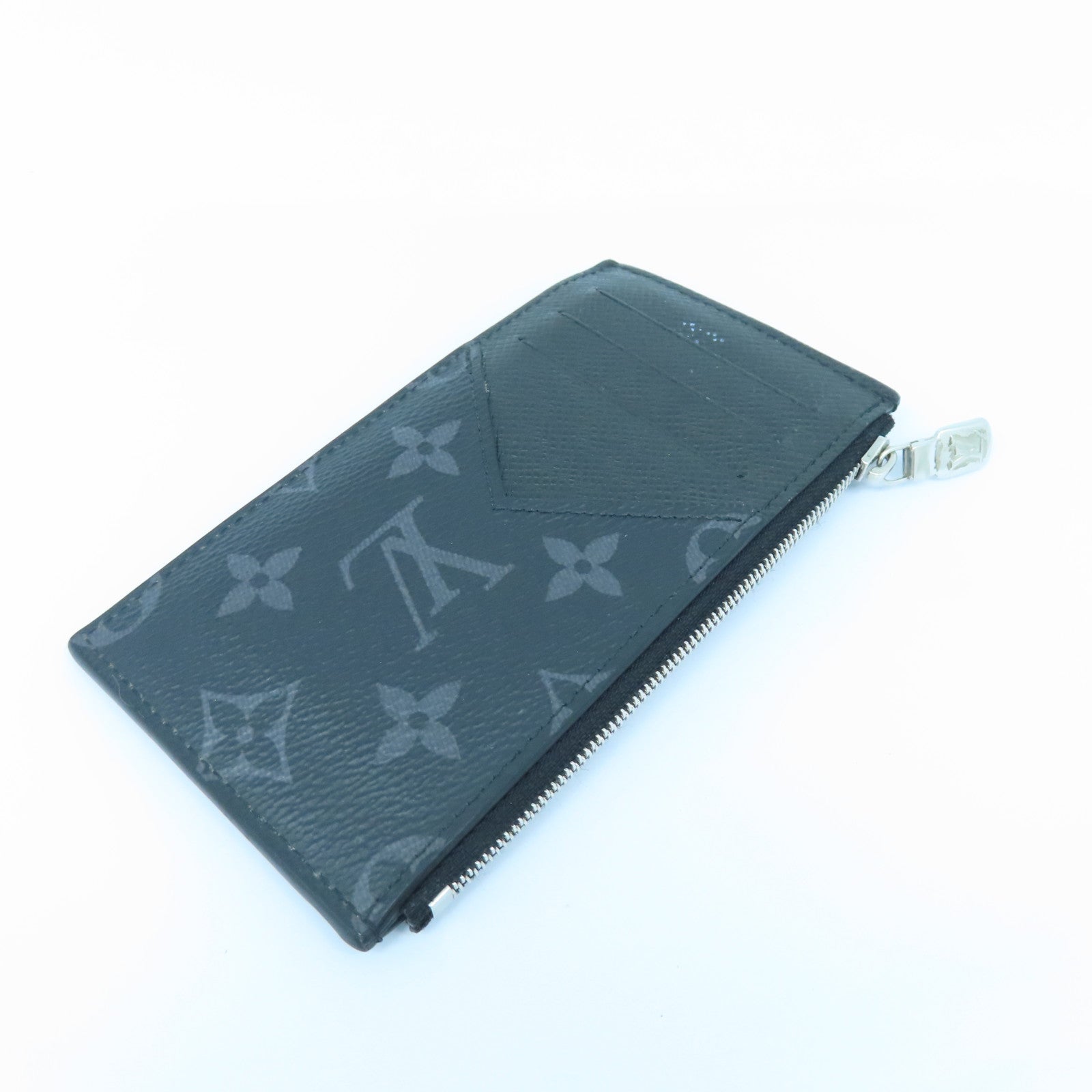 LOUIS VUITTON Monogram Eclipse Card Case银扣卡片套黑色