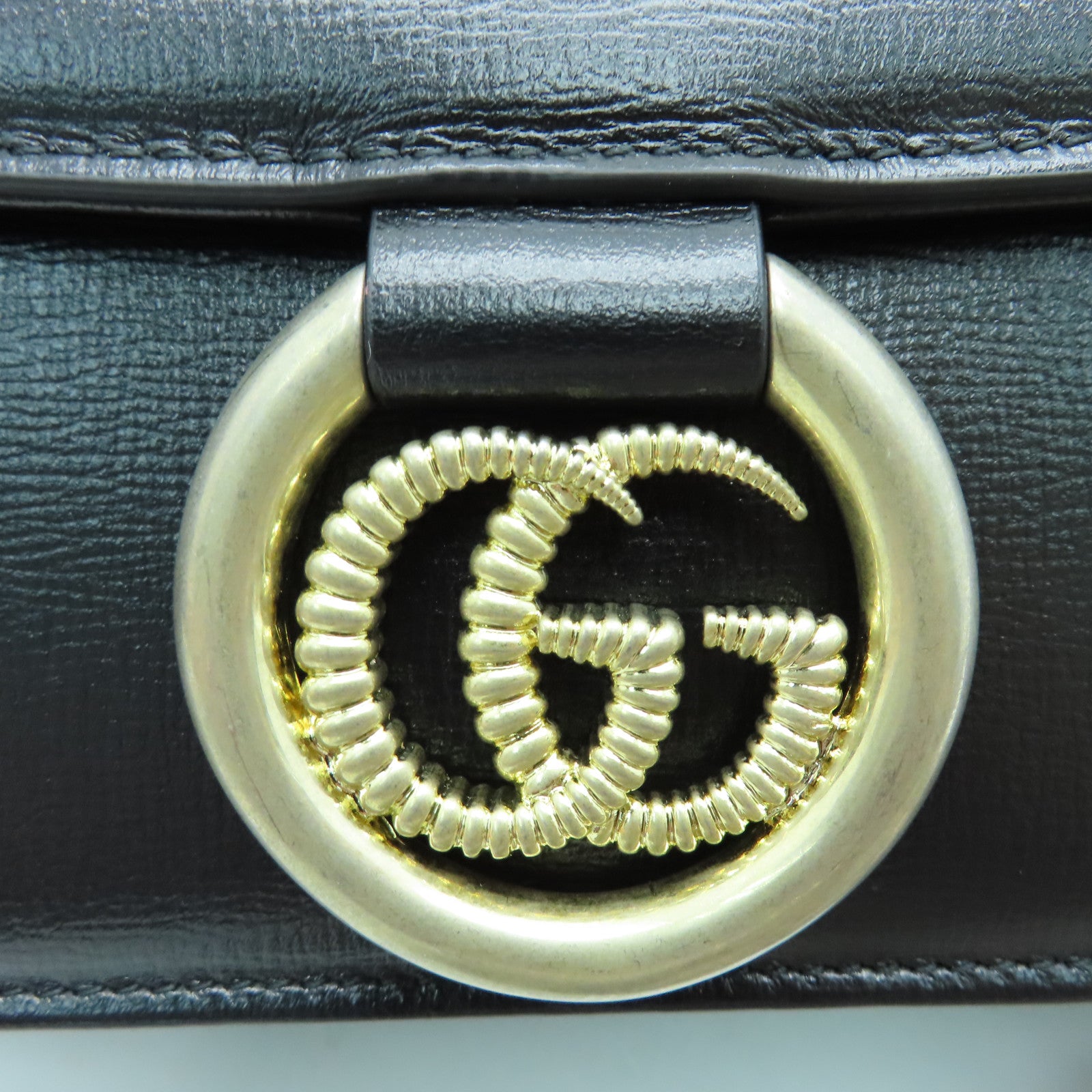 GUCCI 牛皮皮革Shoulder Bag金扣肩背袋黑色