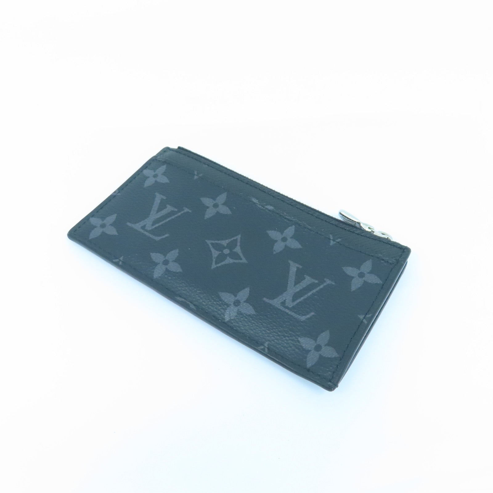 LOUIS VUITTON Monogram Eclipse Card Case银扣卡片套黑色