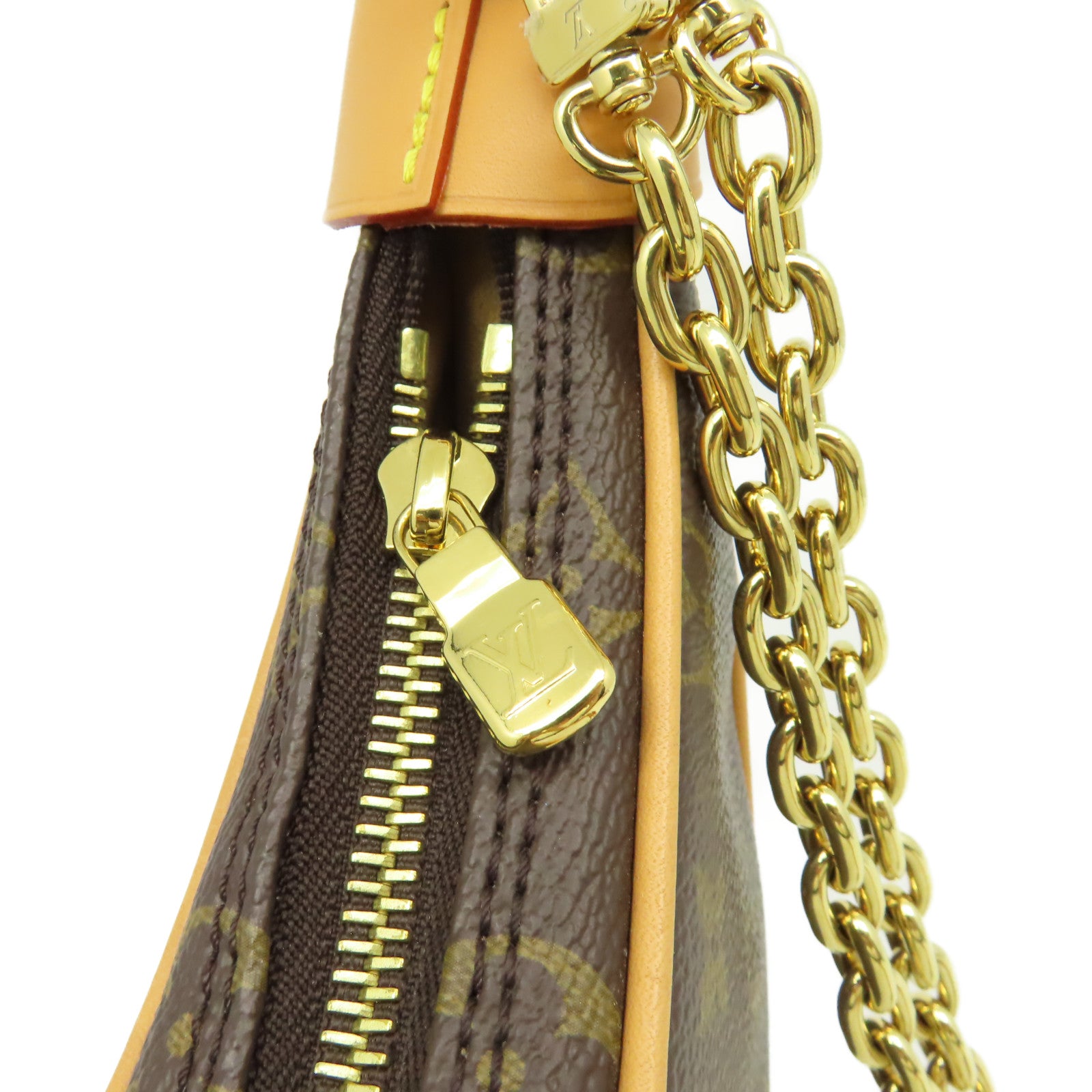 LOUIS VUITTON Monogram Loop Shoulder Bag金扣鏈帶手挽肩背兩用袋啡色
