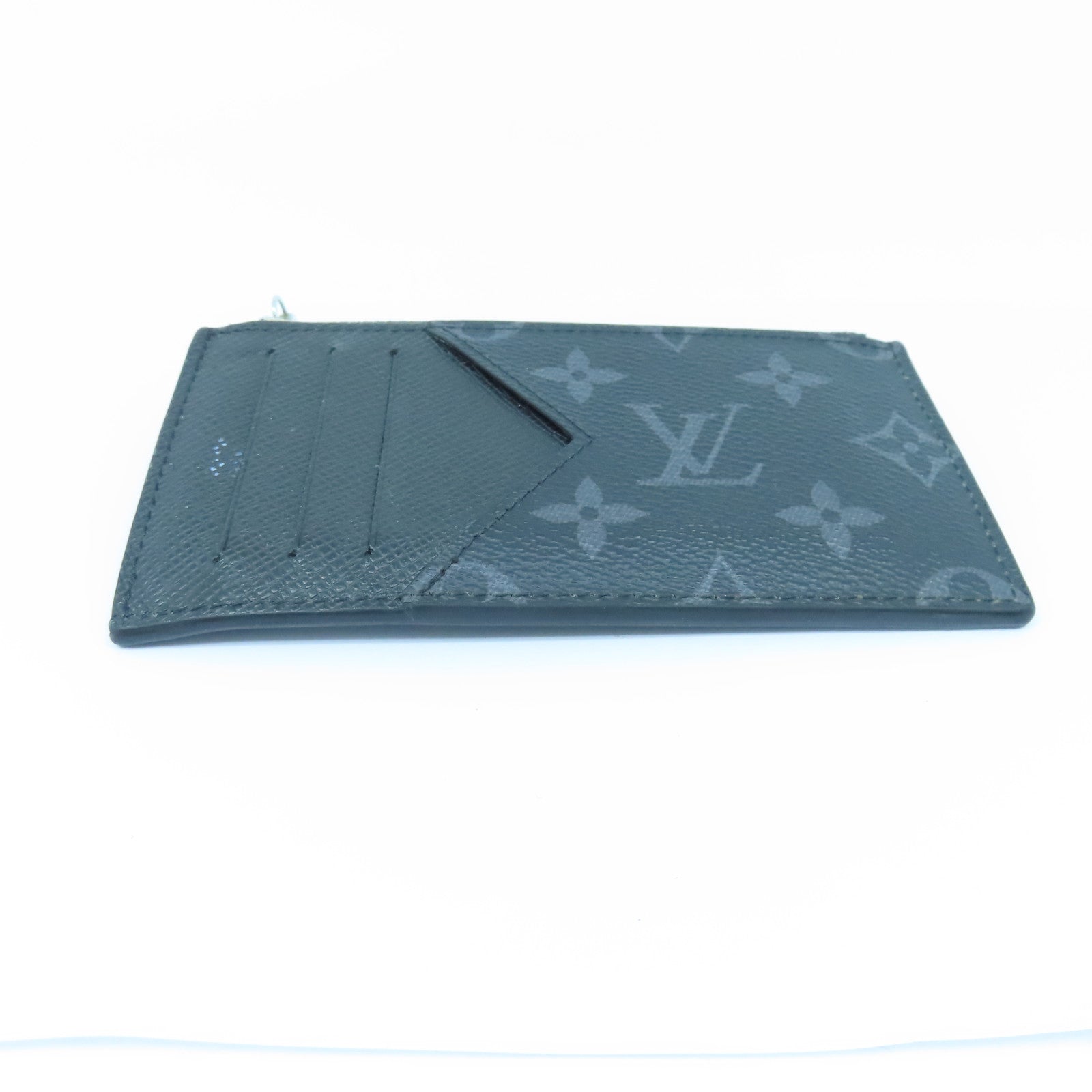 LOUIS VUITTON Monogram Eclipse Card Case银扣卡片套黑色