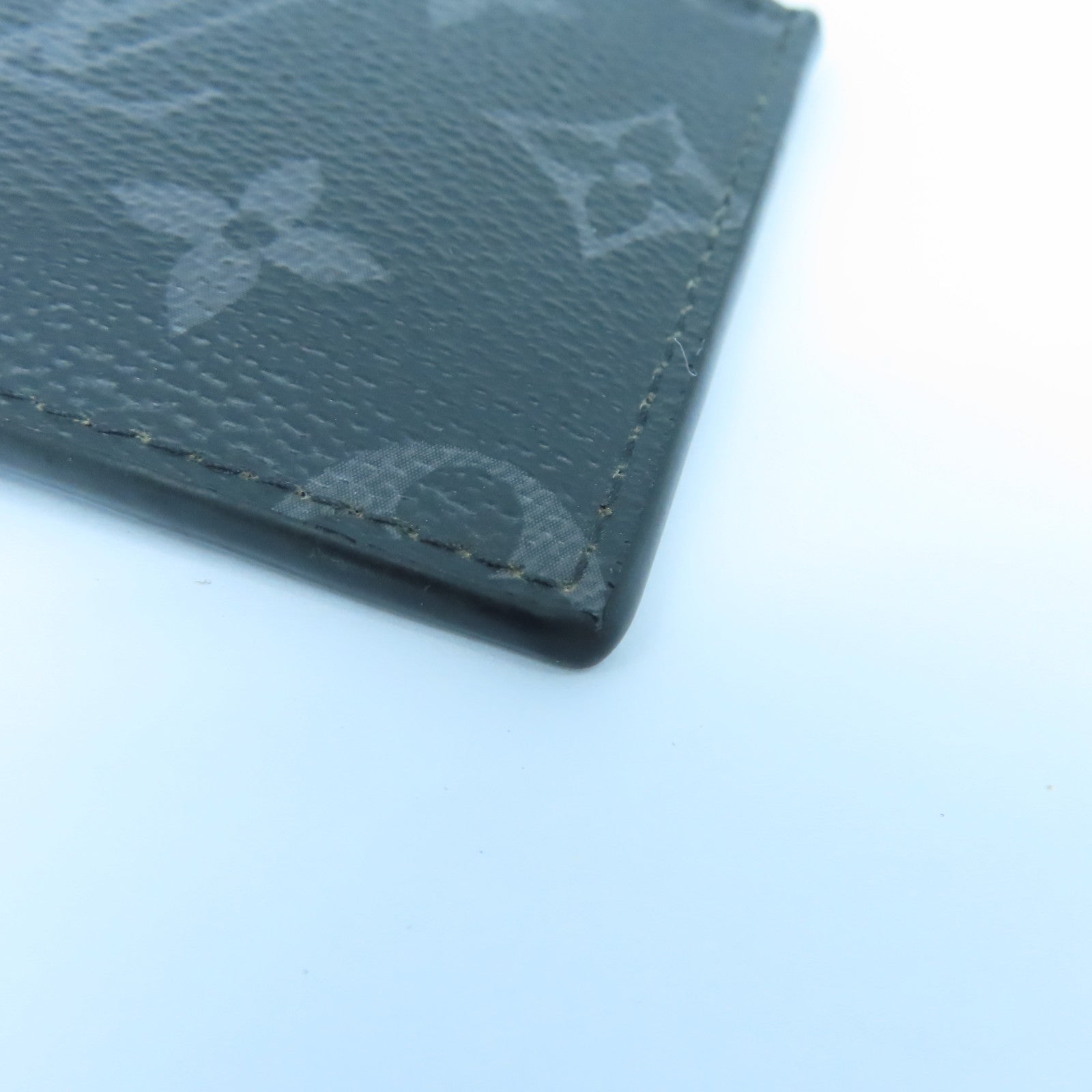 LOUIS VUITTON Monogram Eclipse Card Case银扣卡片套黑色