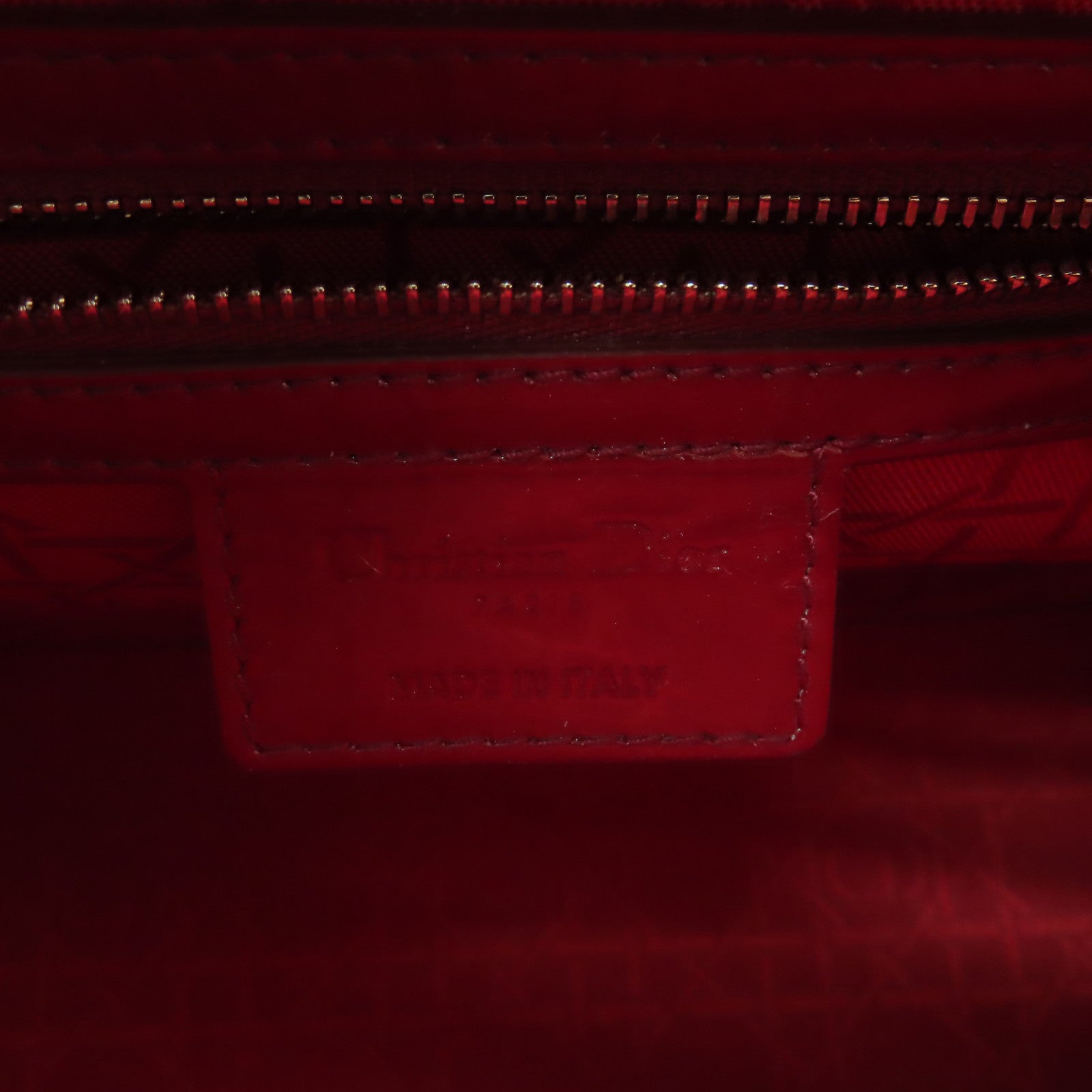 Dior 漆皮皮革Lady Dior銀扣手挽肩背兩用袋紅色