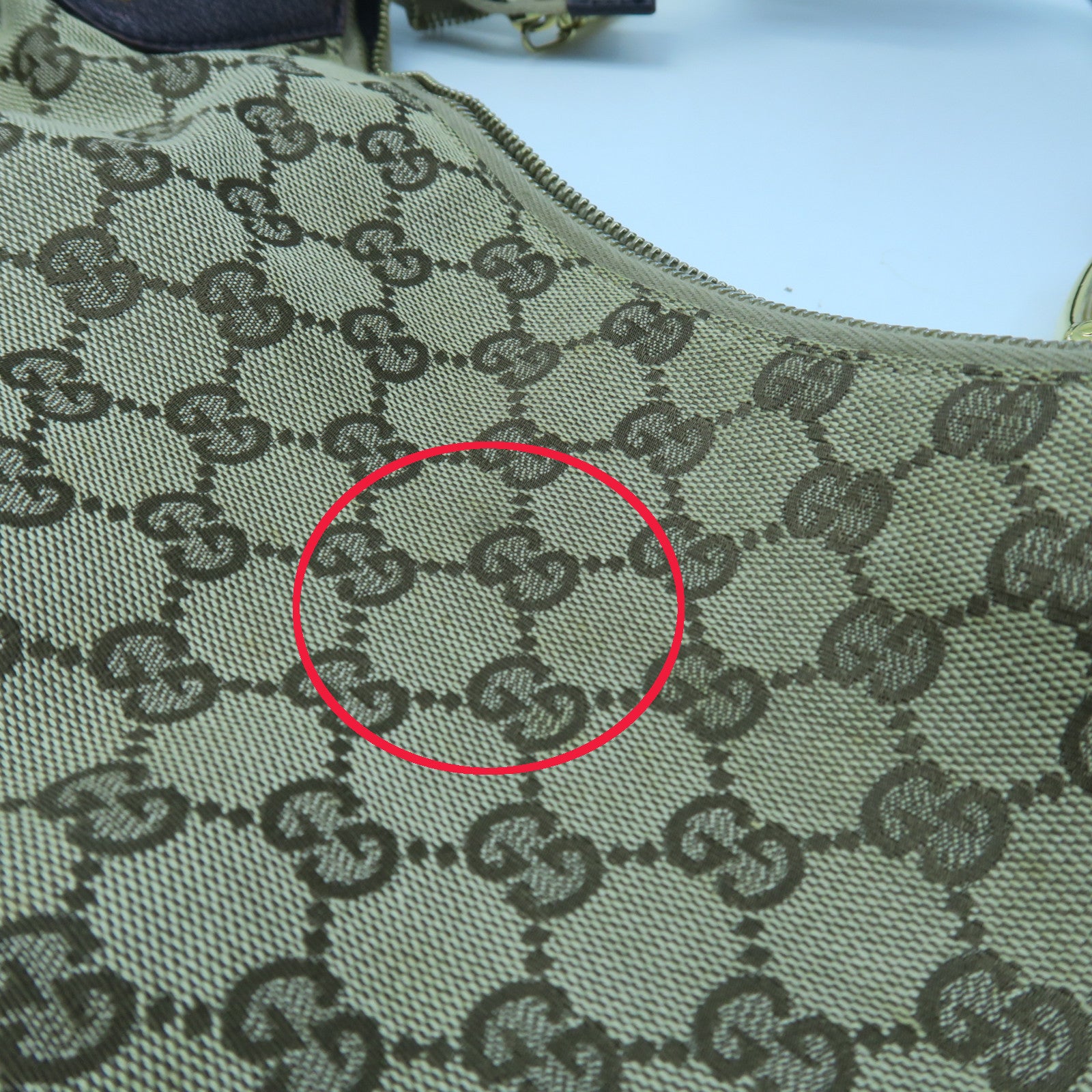 GUCCI 帆布Shoulder Bag金扣肩背袋啡色