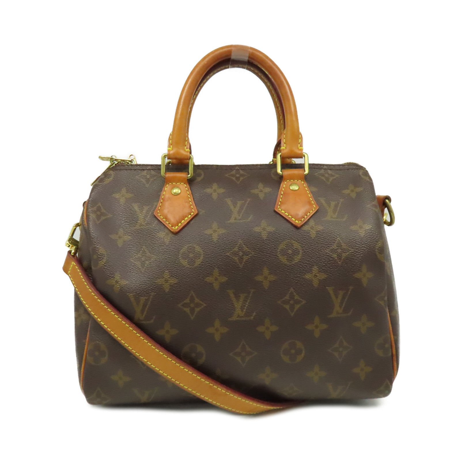 LOUIS VUITTON Monogram Speedy Bandouliere 25金扣手挽肩背兩用袋啡色