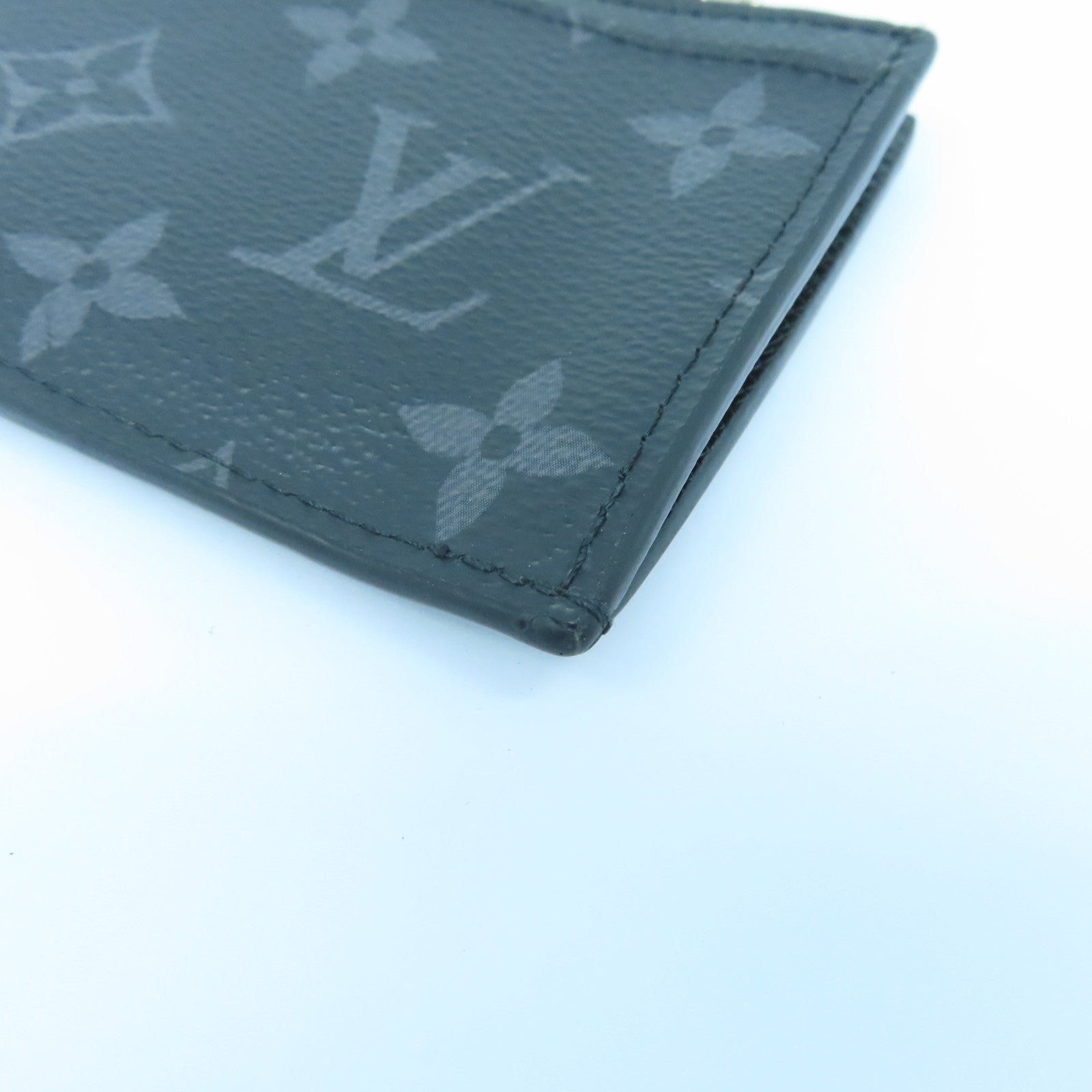 LOUIS VUITTON Monogram Eclipse Card Case银扣卡片套黑色