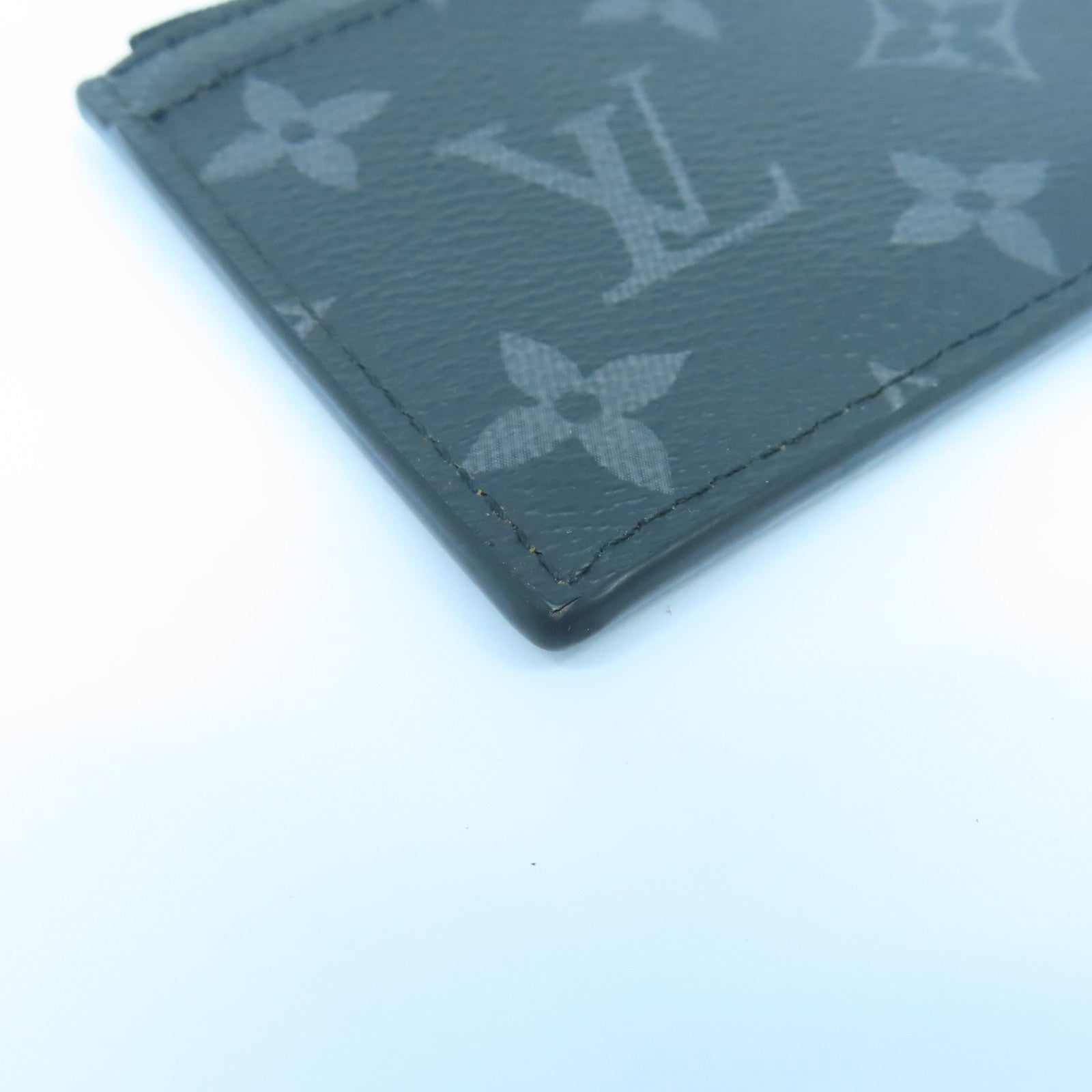 LOUIS VUITTON Monogram Eclipse Card Case银扣卡片套黑色