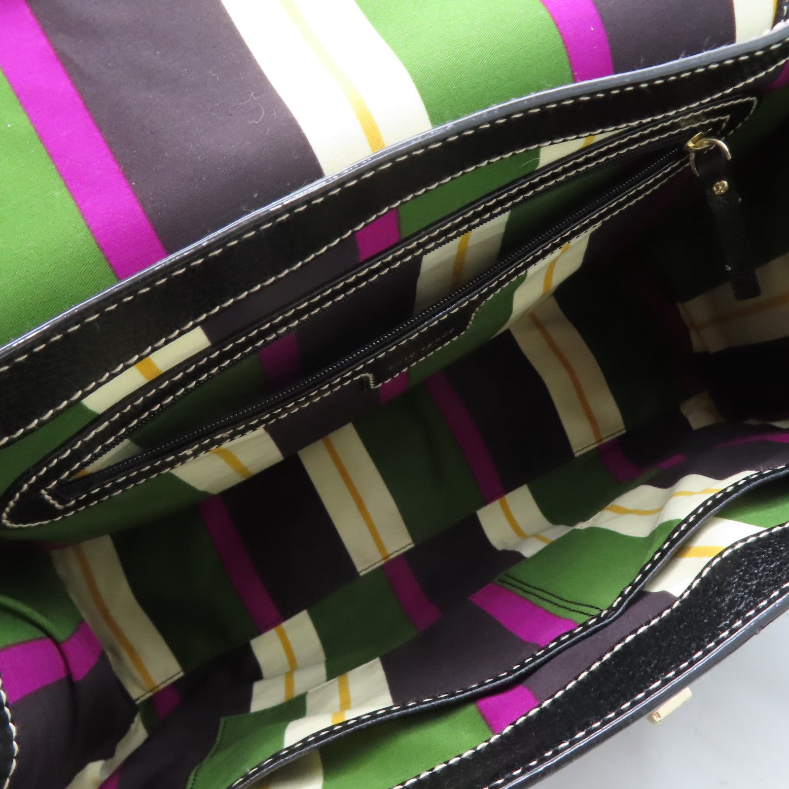 Kate Spade 牛皮皮革Handbag金扣手挽袋黑色