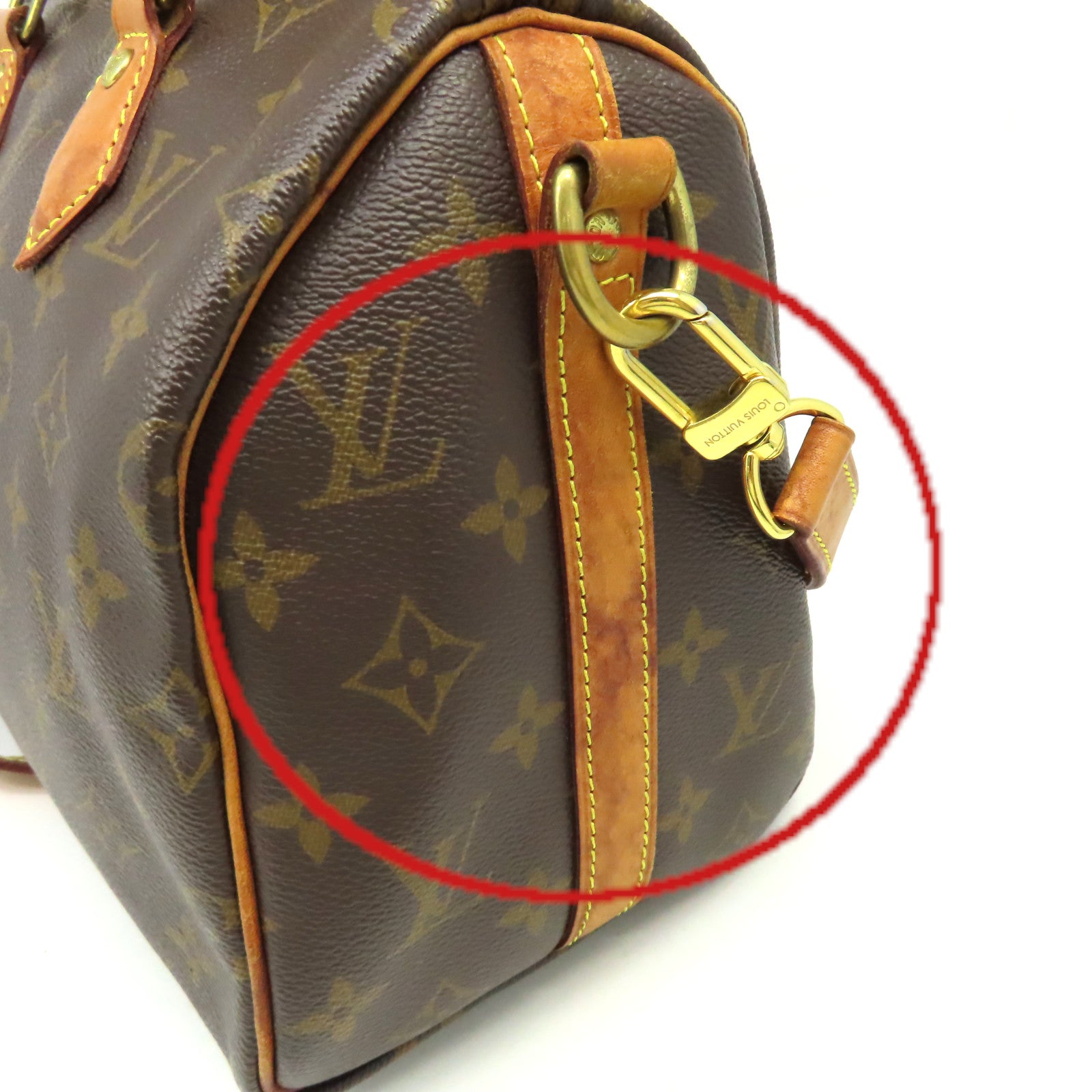 LOUIS VUITTON Monogram Speedy Bandouliere 25金扣手挽肩背兩用袋啡色