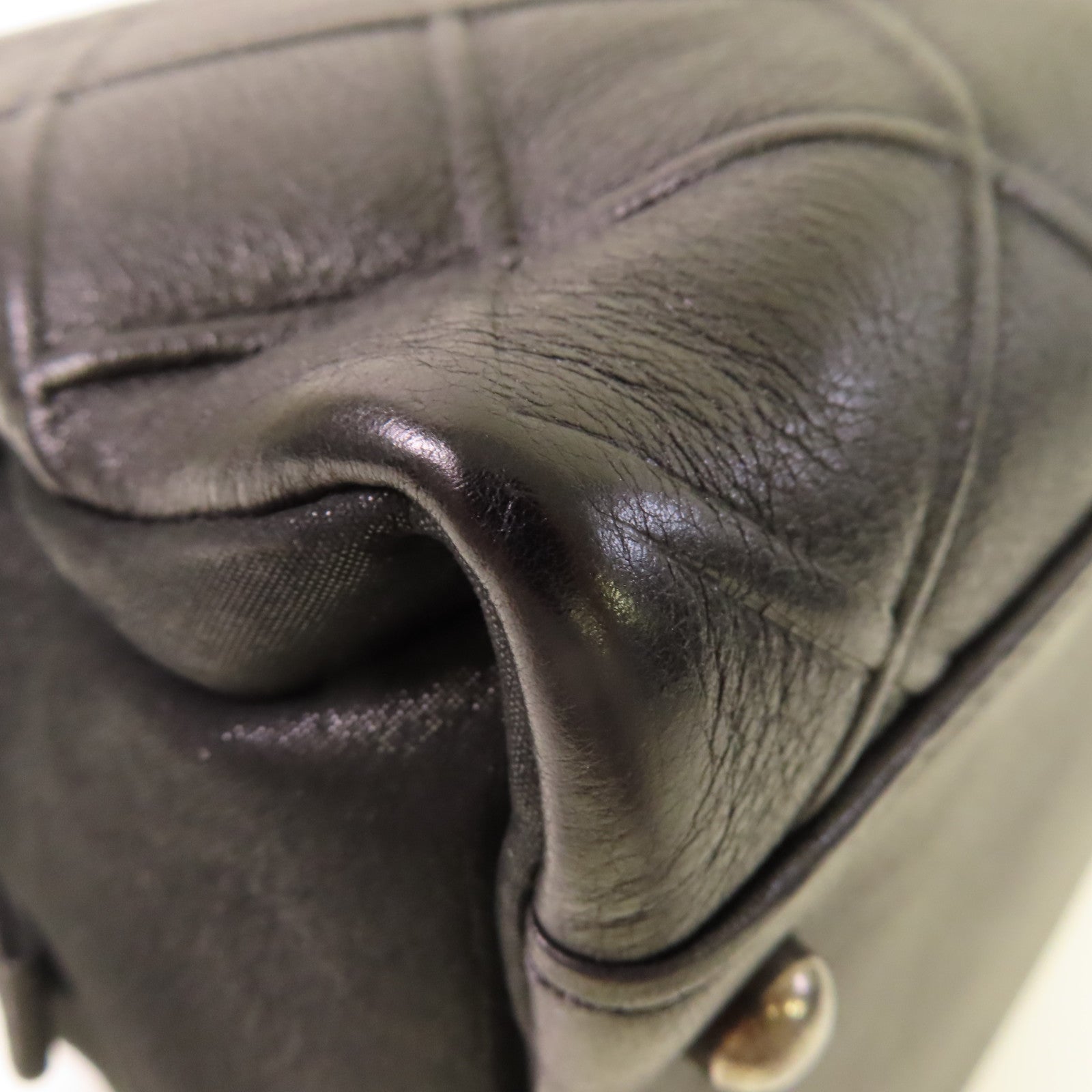 CHANEL 菱格牛皮皮革Chain Shoulder Bag銀扣鏈帶肩背袋黑色