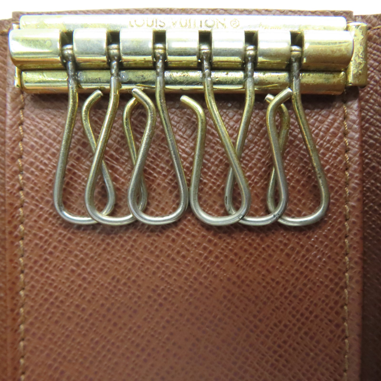 LOUIS VUITTON Monogram 6 Key Holder金扣锁匙包棕色