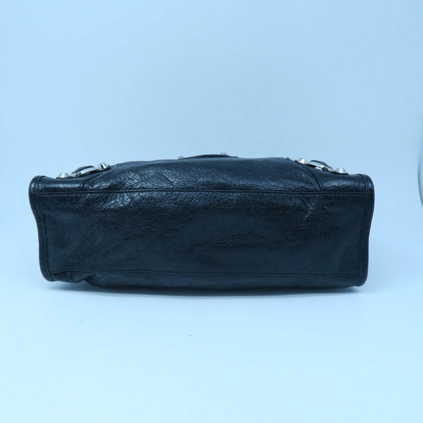 BALENCIAGA 羊皮皮革Classic City銀扣手挽肩背兩用袋黑色