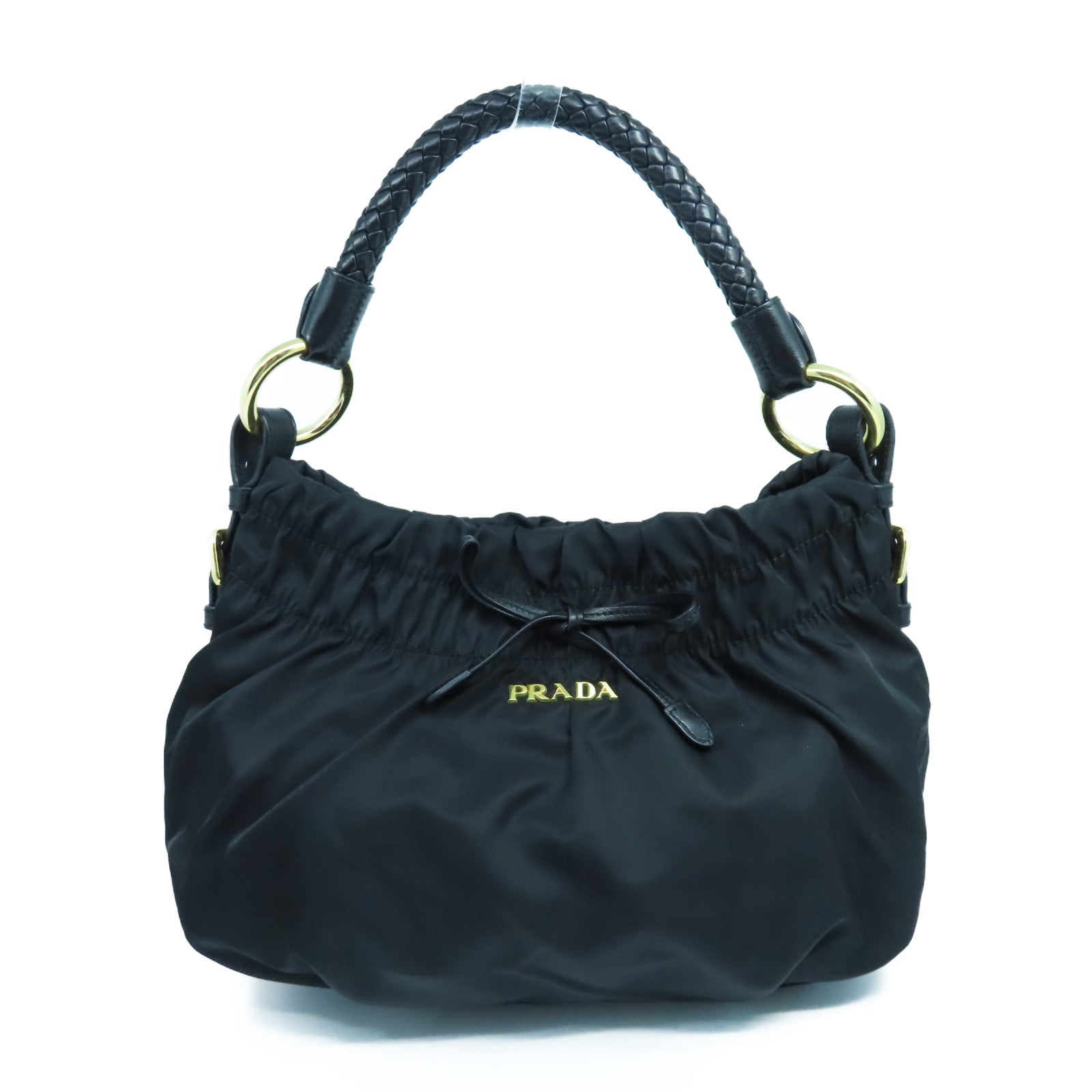 PRADA 尼龍Handbag金扣手挽袋黑色