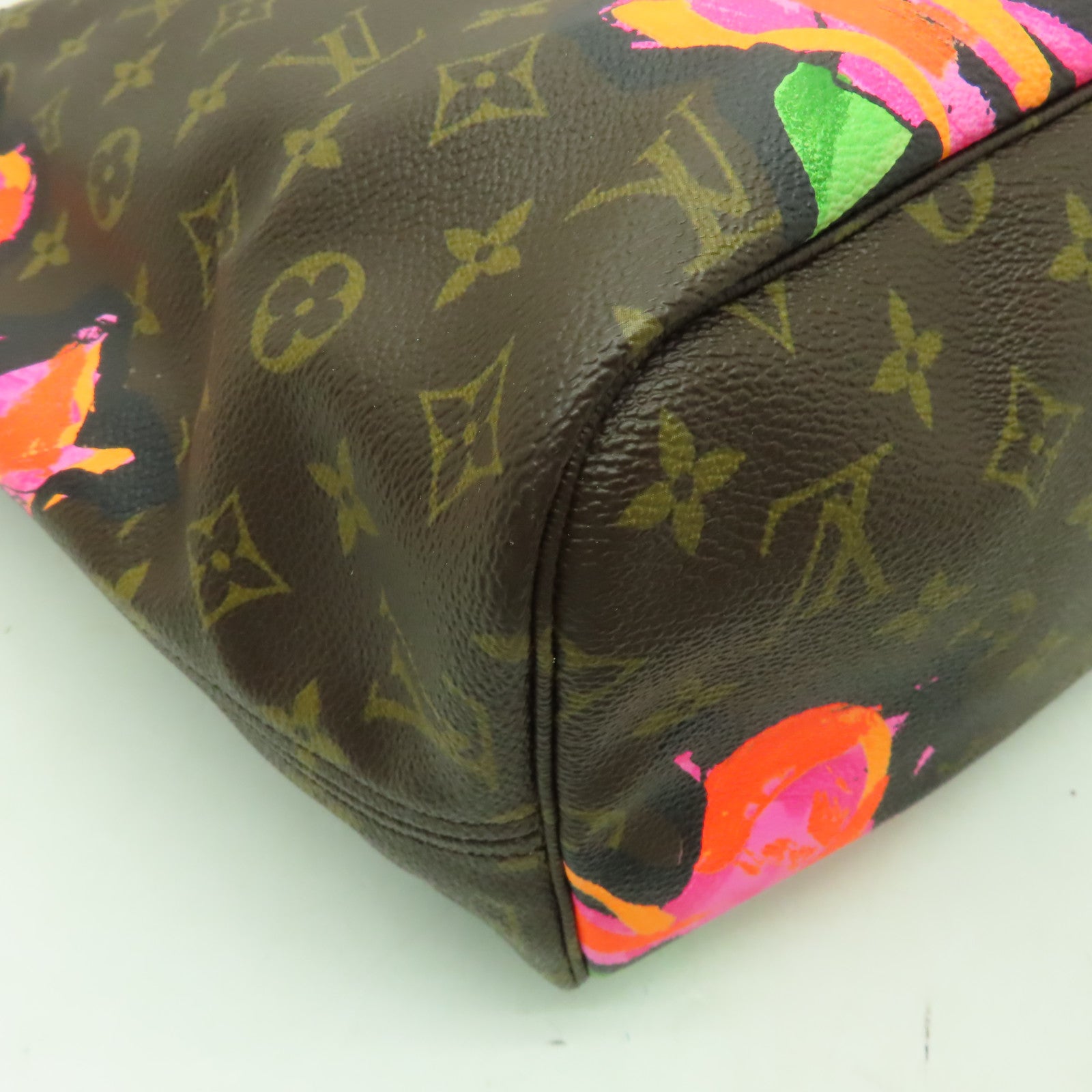 LOUIS VUITTON 【激減優惠】Monogram Neverfull MM Rose金扣手挽袋啡色/紅色/黃色