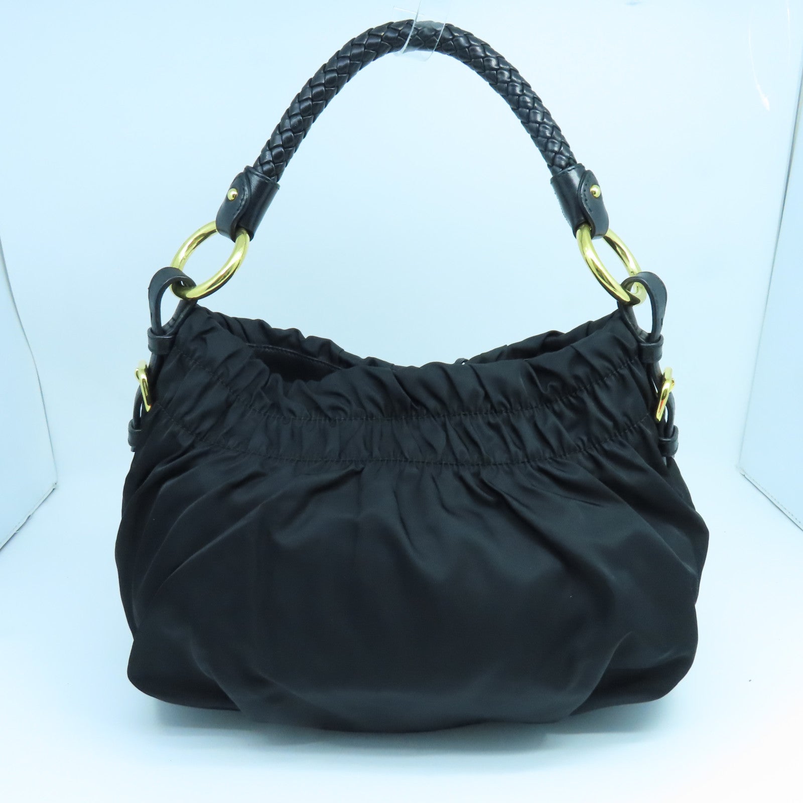 PRADA 尼龍Handbag金扣手挽袋黑色