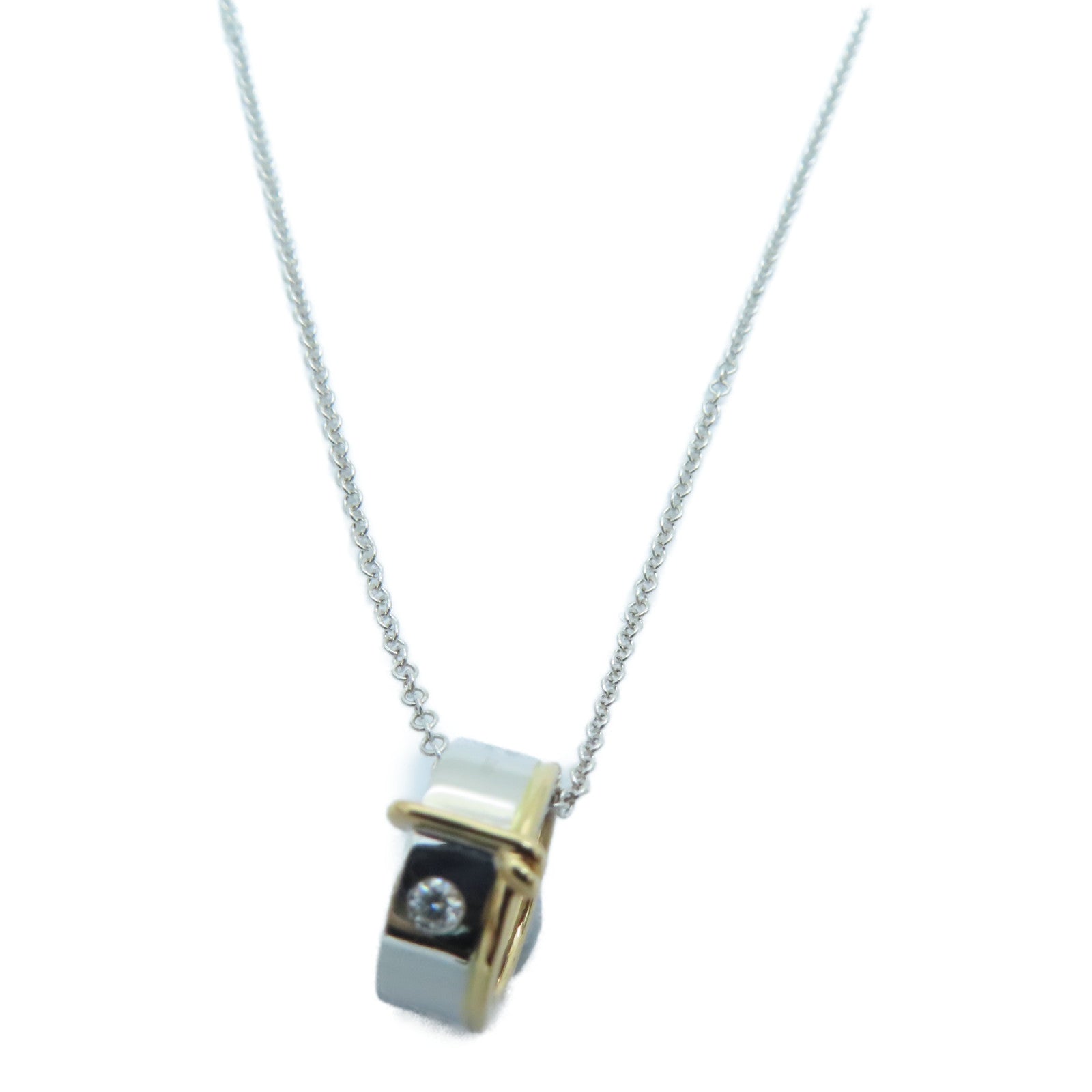 JEWELRY 18K白金Diamond Necklace 0.01ct钻石项链