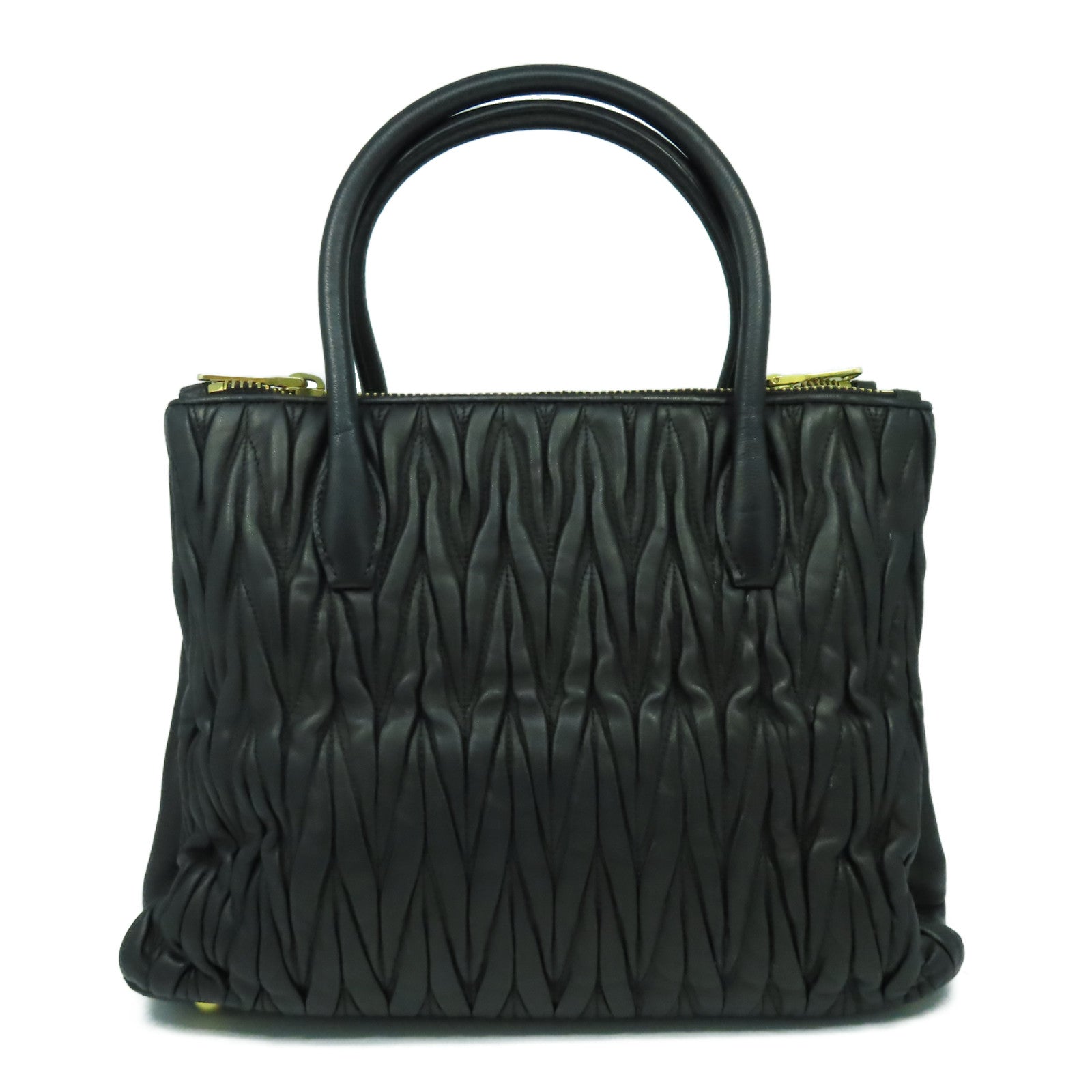 Miu Miu 羊皮皮革2 Way Shoulder Bag金扣手挽肩背兩用袋黑色