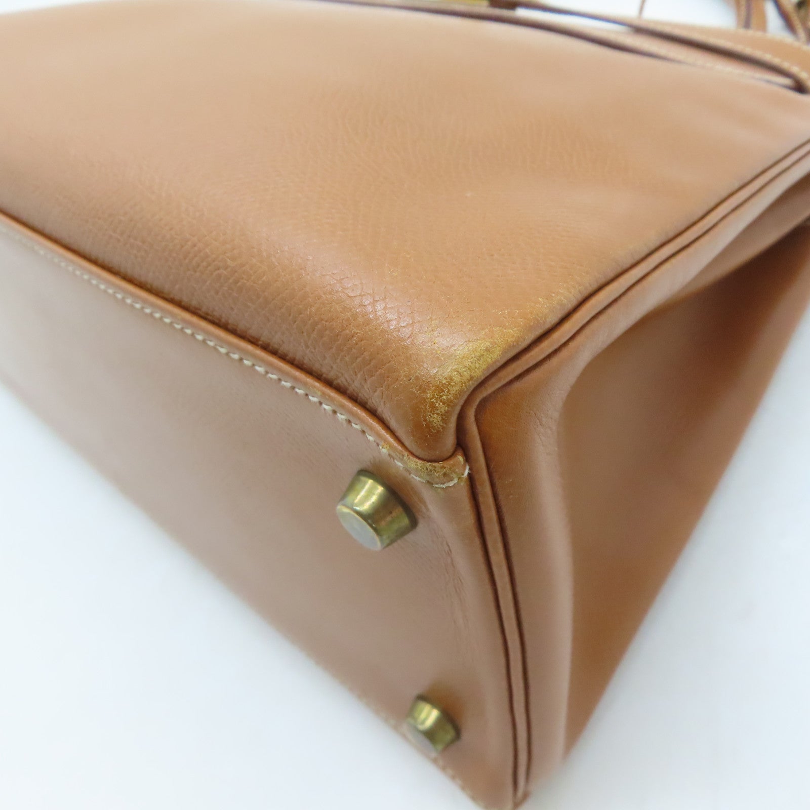 HERMES Epsom皮革Kelly 32金扣手挽袋啡色