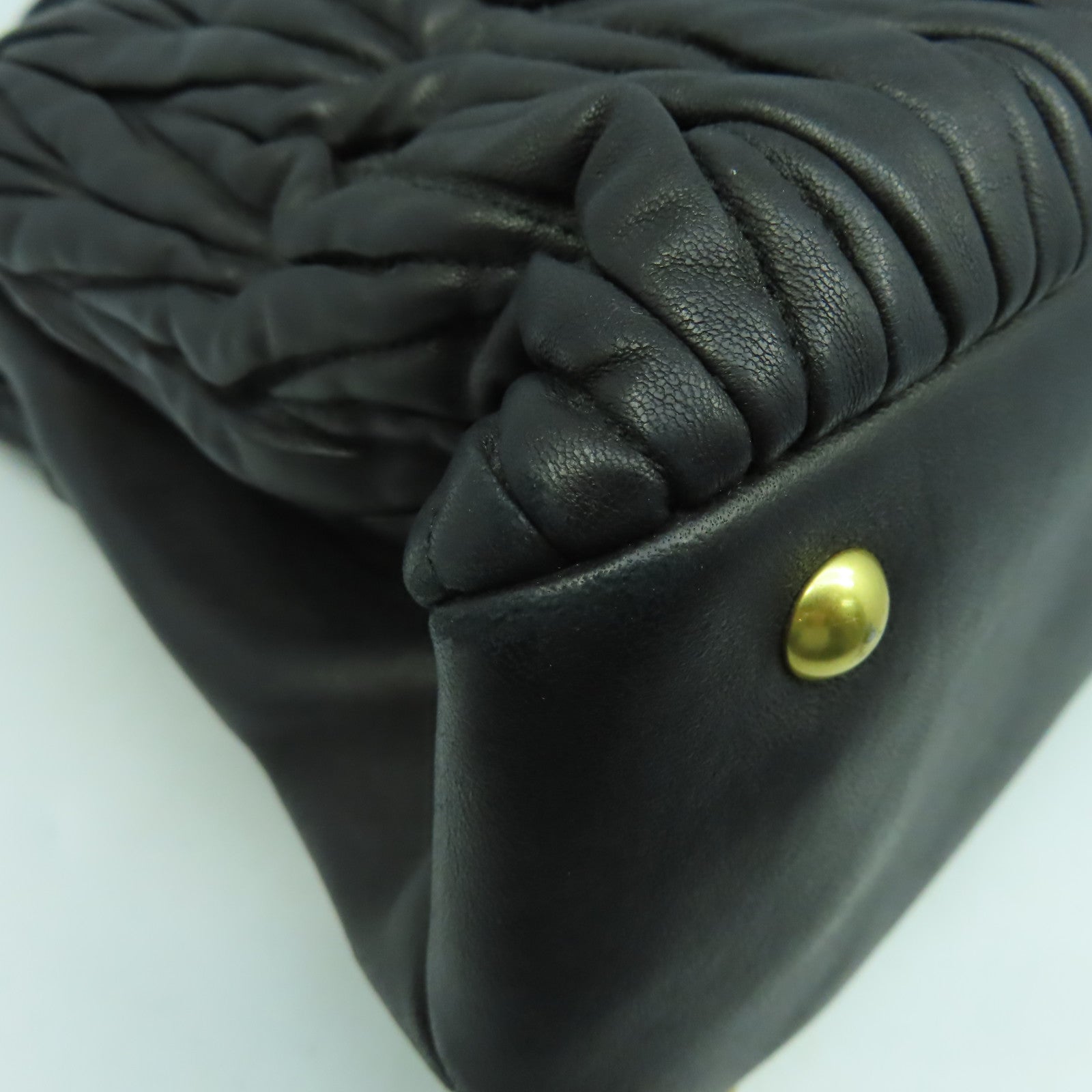 Miu Miu 羊皮皮革2 Way Shoulder Bag金扣手挽肩背兩用袋黑色