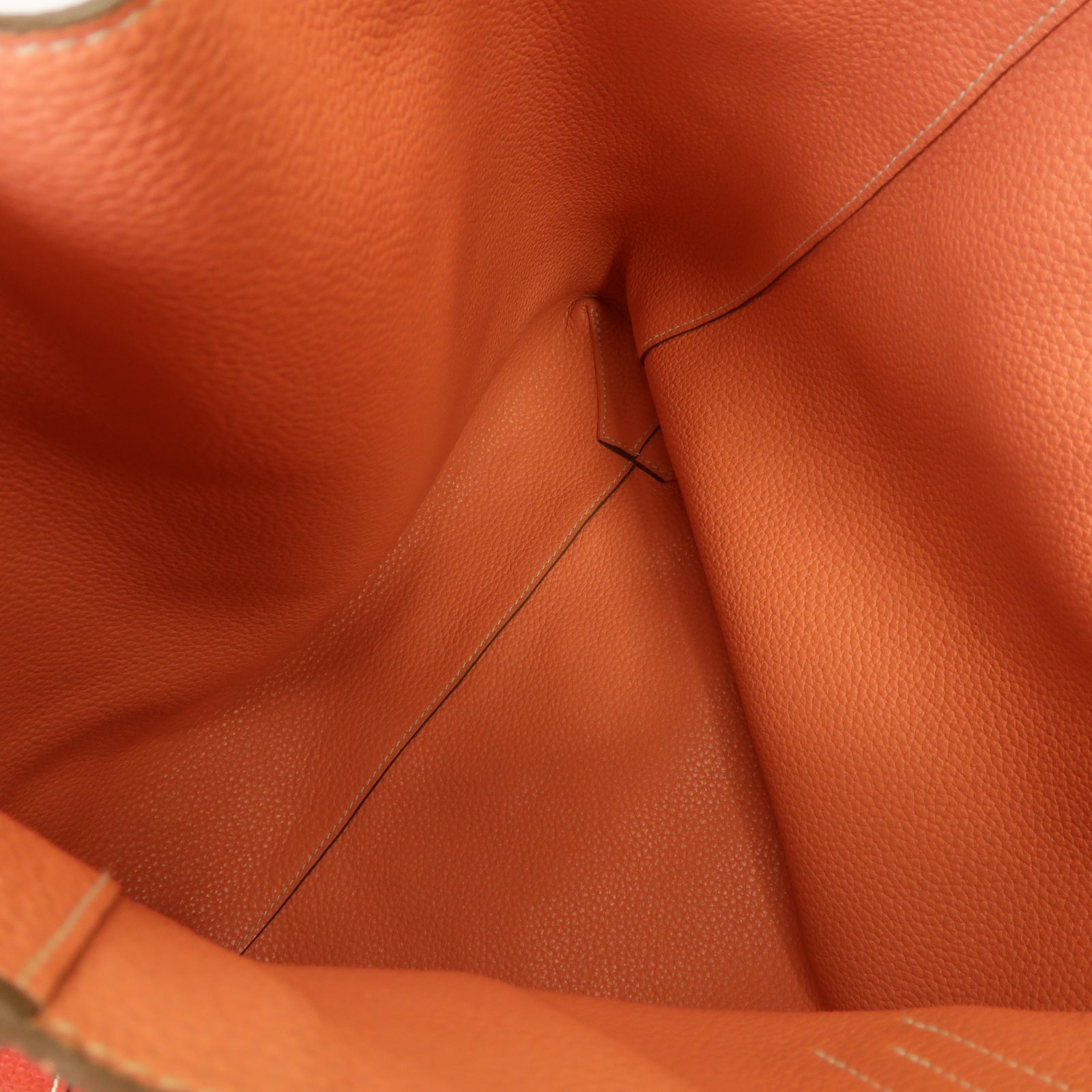 HERMES Clemence皮革Double Sens手挽袋紅色/鮭魚粉紅