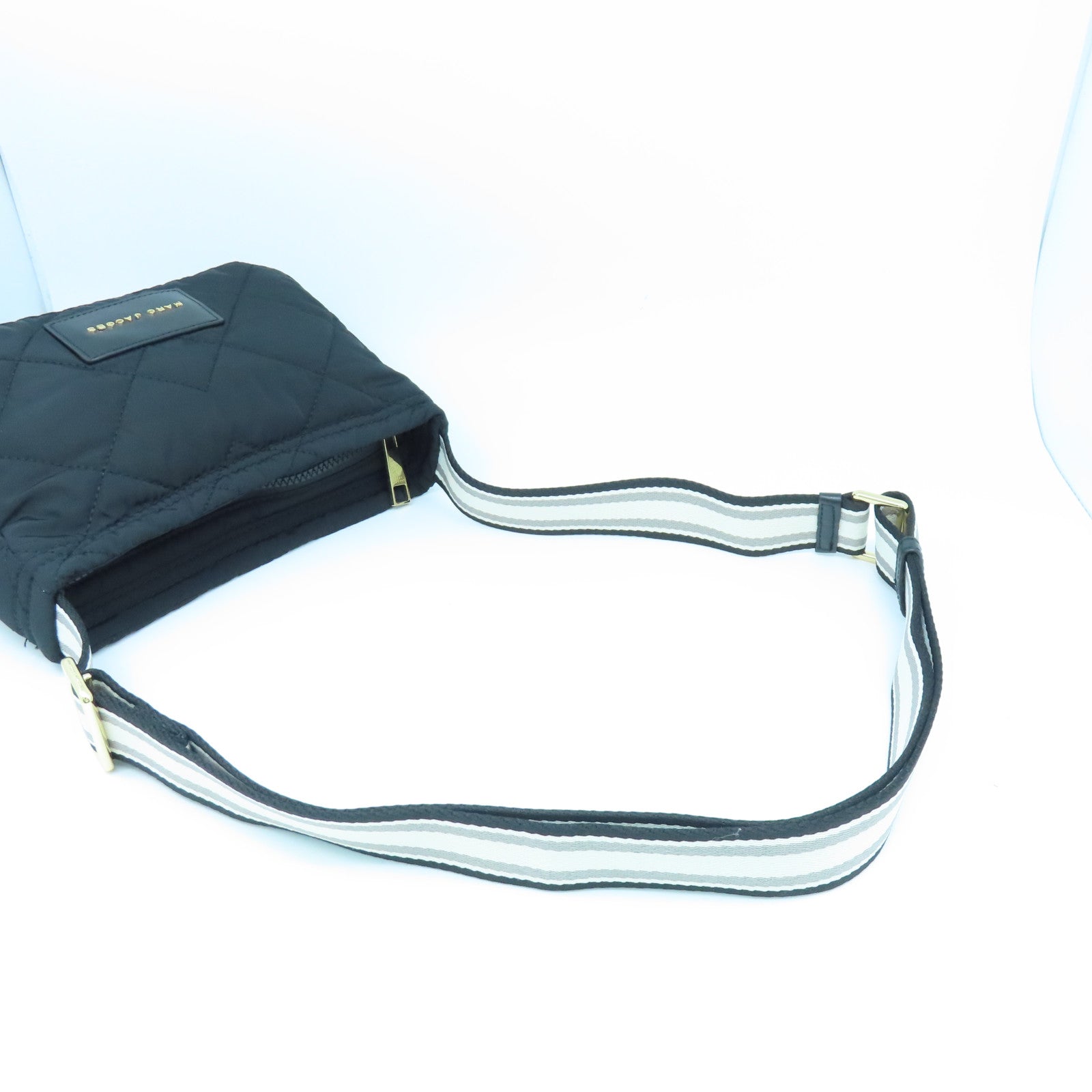 MARC JACOBS Nylon Shoulder Bag Gold Buckle Shoulder Bag Black