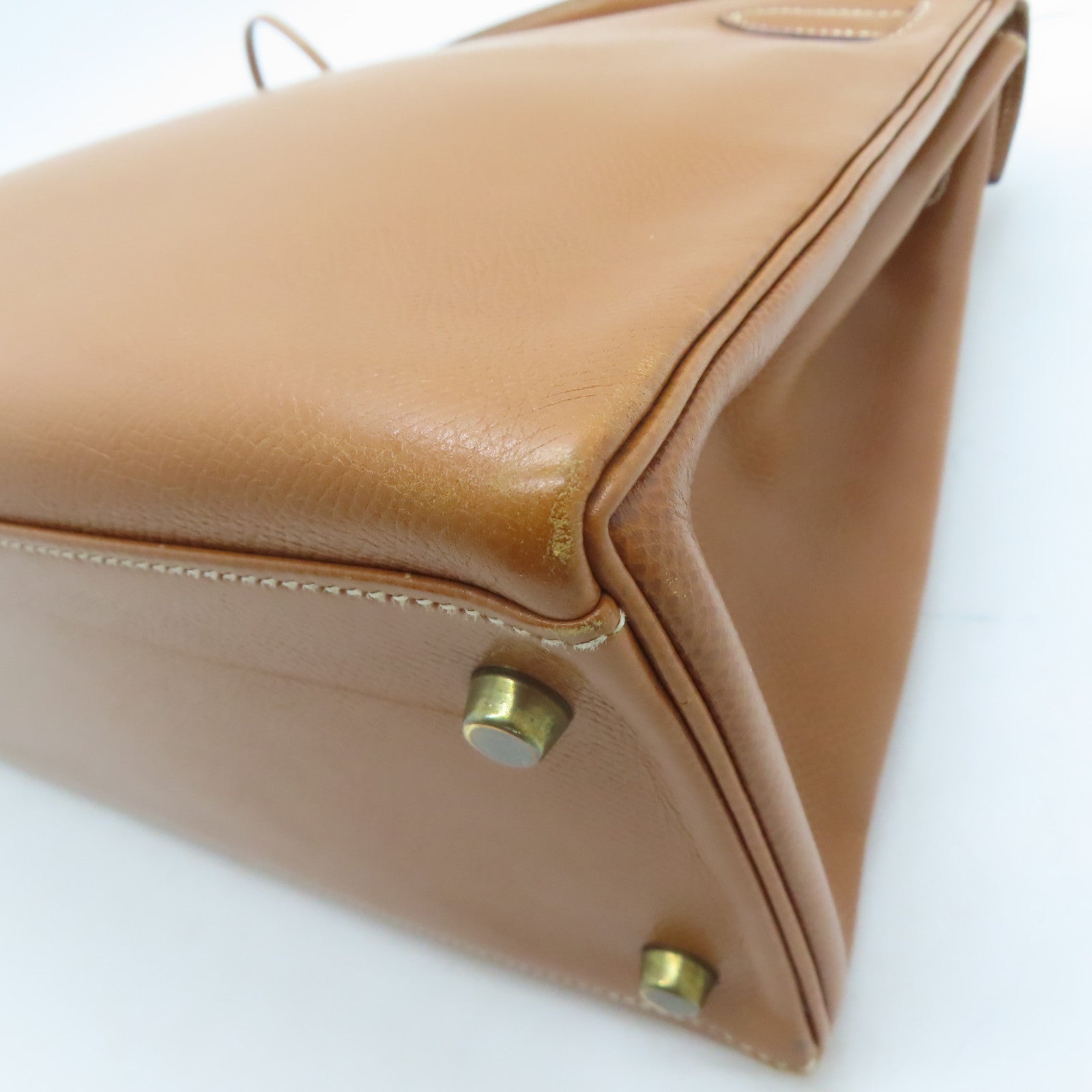 HERMES Epsom皮革Kelly 32金扣手挽袋啡色