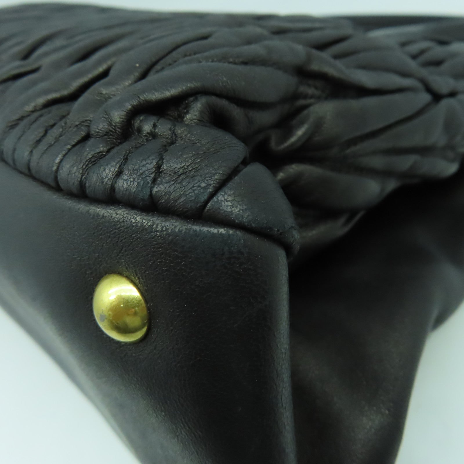 Miu Miu 羊皮皮革2 Way Shoulder Bag金扣手挽肩背兩用袋黑色