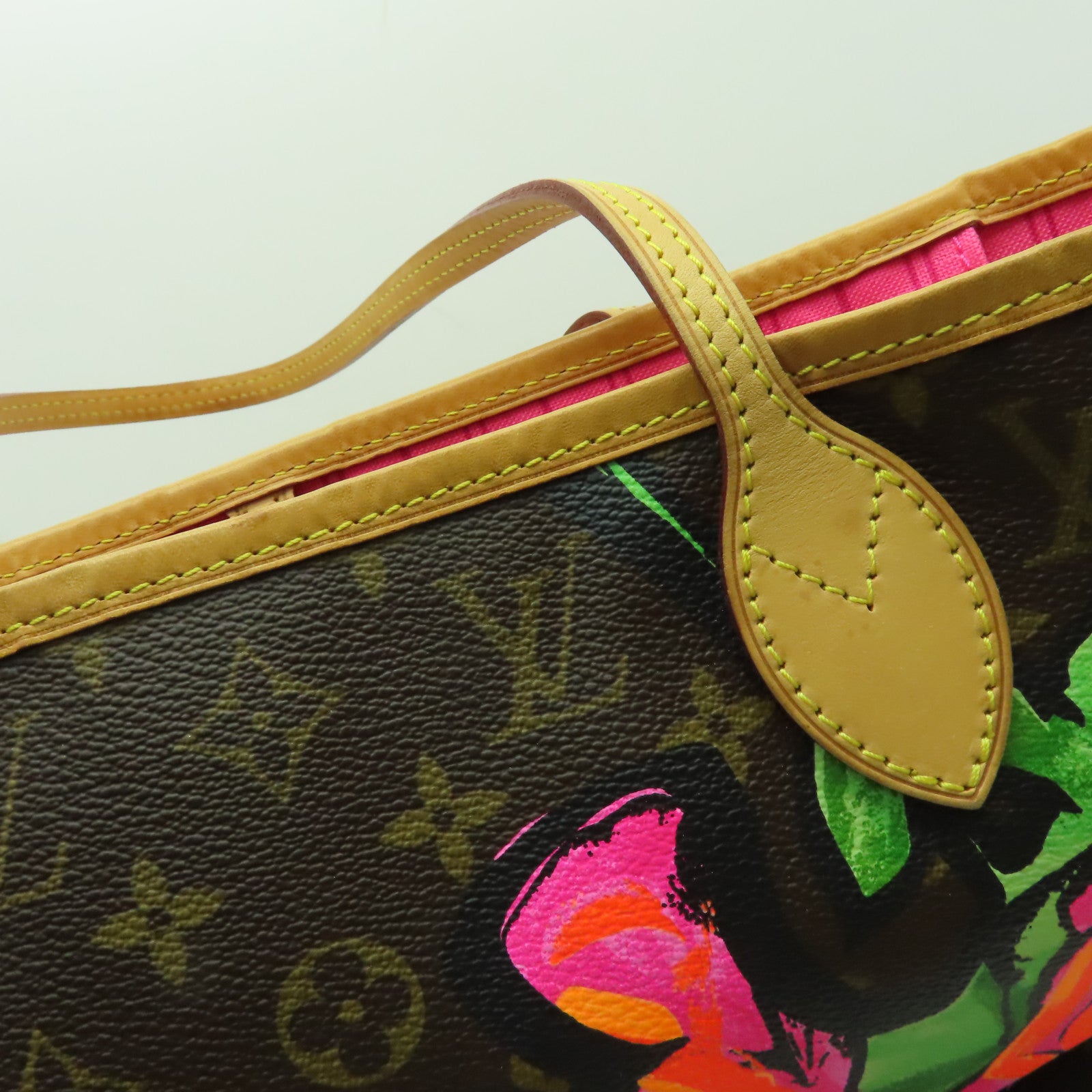 LOUIS VUITTON 【激減優惠】Monogram Neverfull MM Rose金扣手挽袋啡色/紅色/黃色