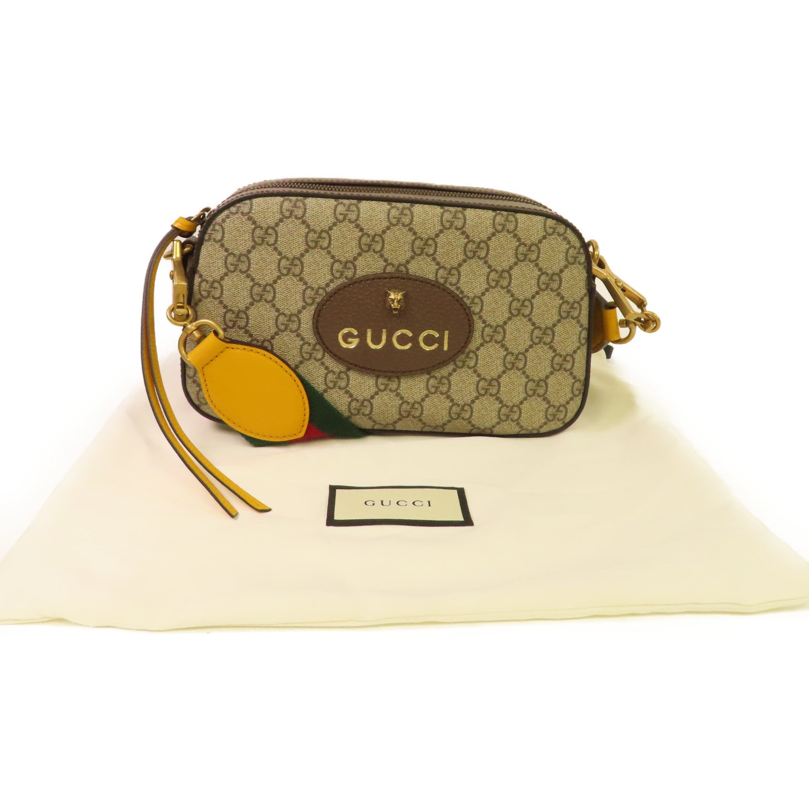 GUCCI 塗層帆布Neo Vintage GG Supreme Shoulder Bag肩背袋啡色