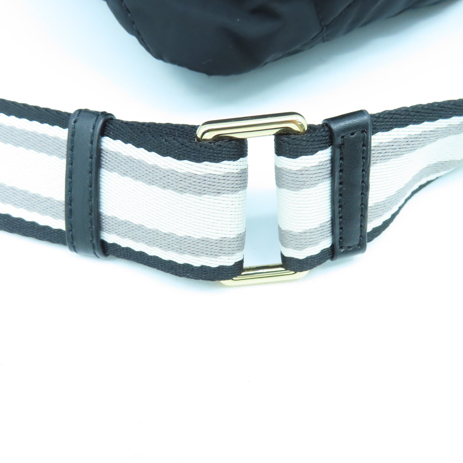 MARC JACOBS Nylon Shoulder Bag Gold Buckle Shoulder Bag Black