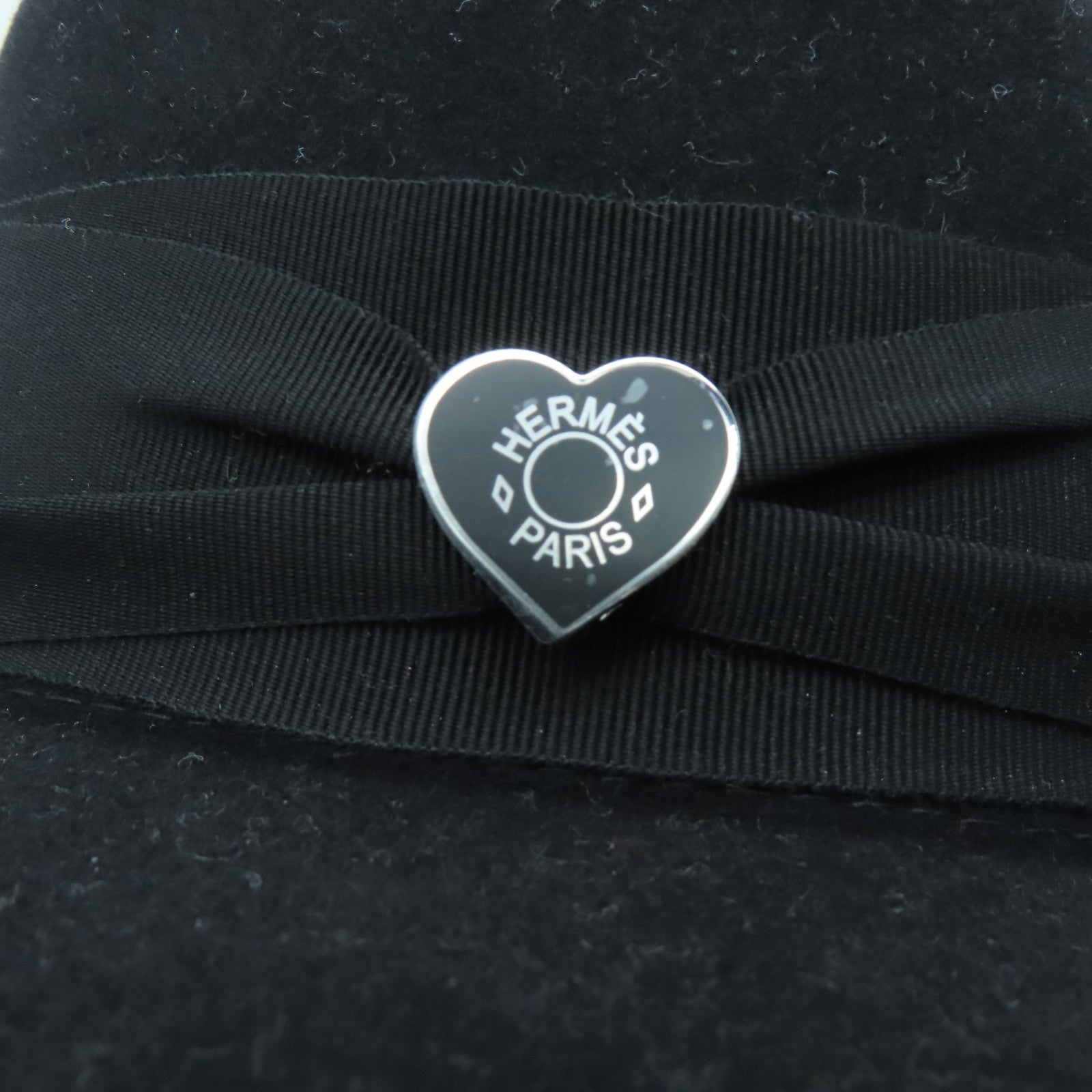 HERMES Rabbit Felt Faubourg Love Hat Hat Black