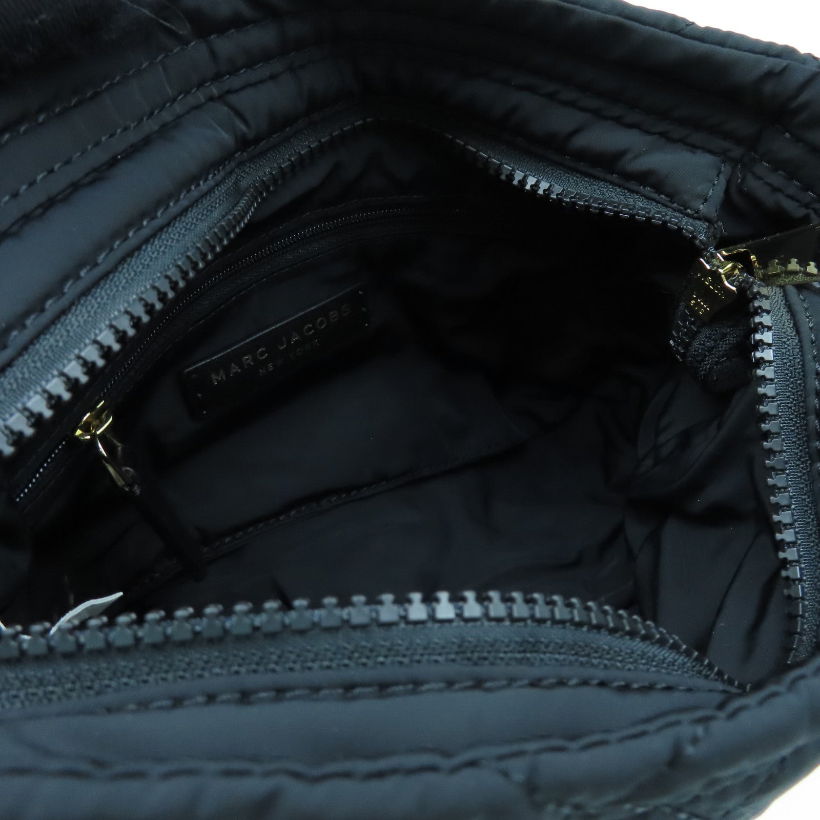 MARC JACOBS Nylon Shoulder Bag Gold Buckle Shoulder Bag Black