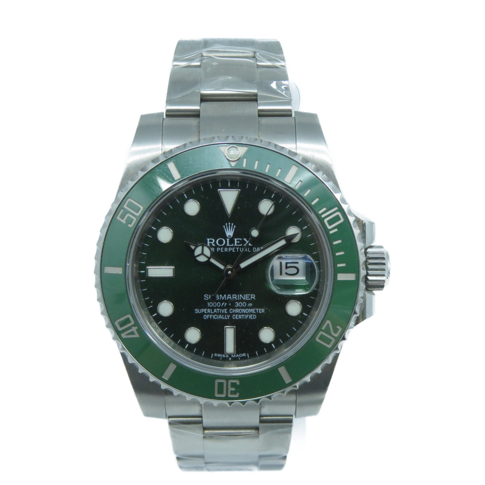 ROLEX Submariner不銹鋼自動機芯手錶綠色