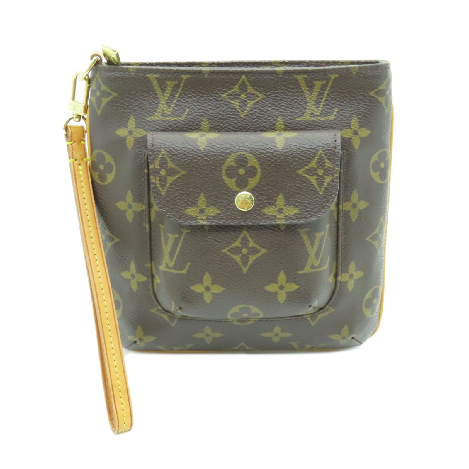LOUIS VUITTON 【激減優惠】Monogram Partition Clutch Bag金扣手拿包啡色