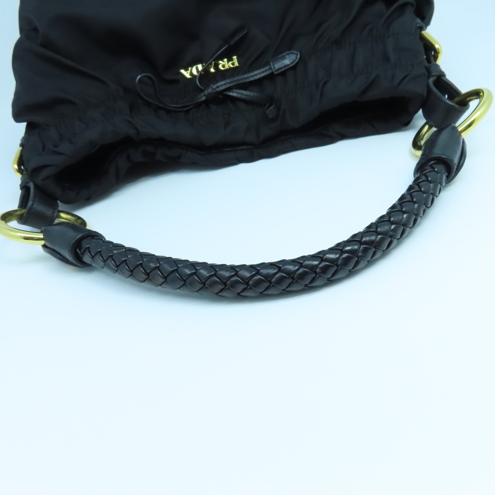 PRADA 尼龍Handbag金扣手挽袋黑色
