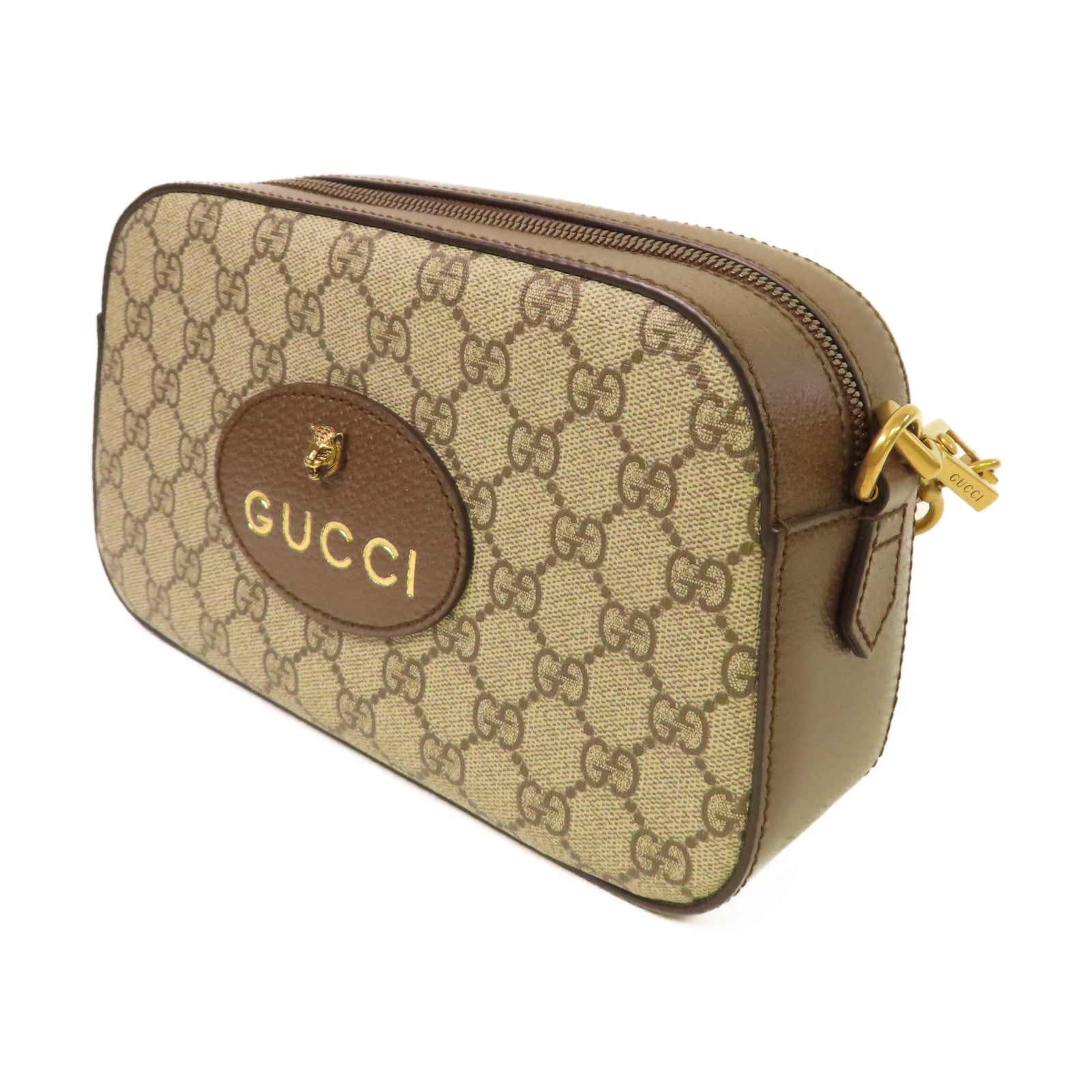 GUCCI 塗層帆布Neo Vintage GG Supreme Shoulder Bag肩背袋啡色