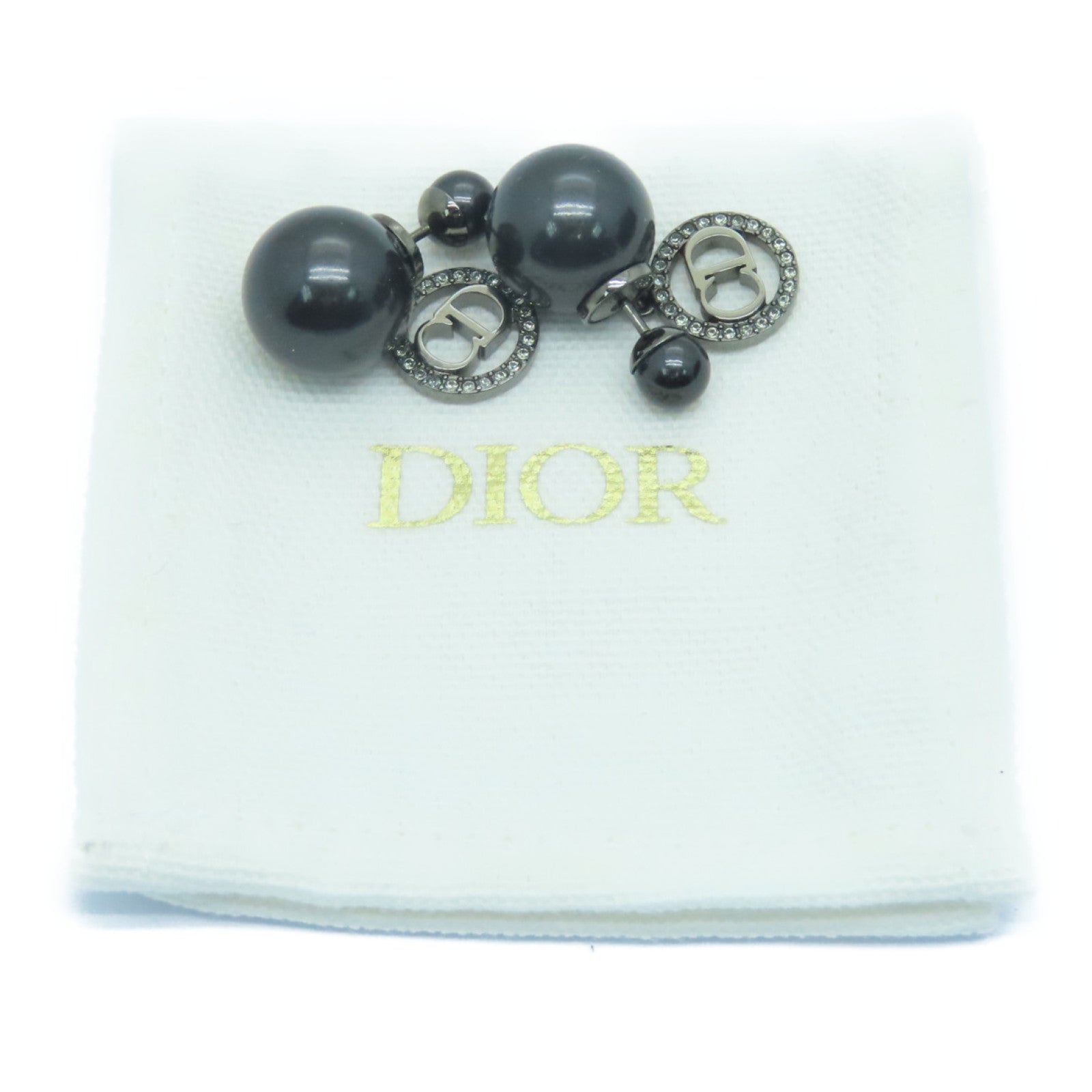 Dior 金屬Earrings耳環黑色/灰色