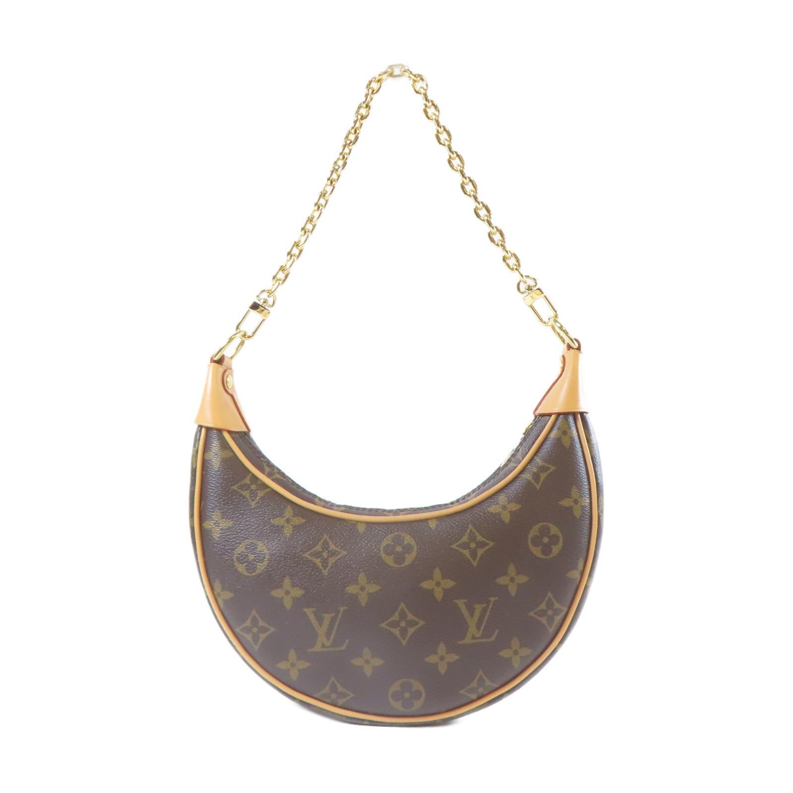 LOUIS VUITTON Monogram Loop金扣鏈帶肩背袋啡色