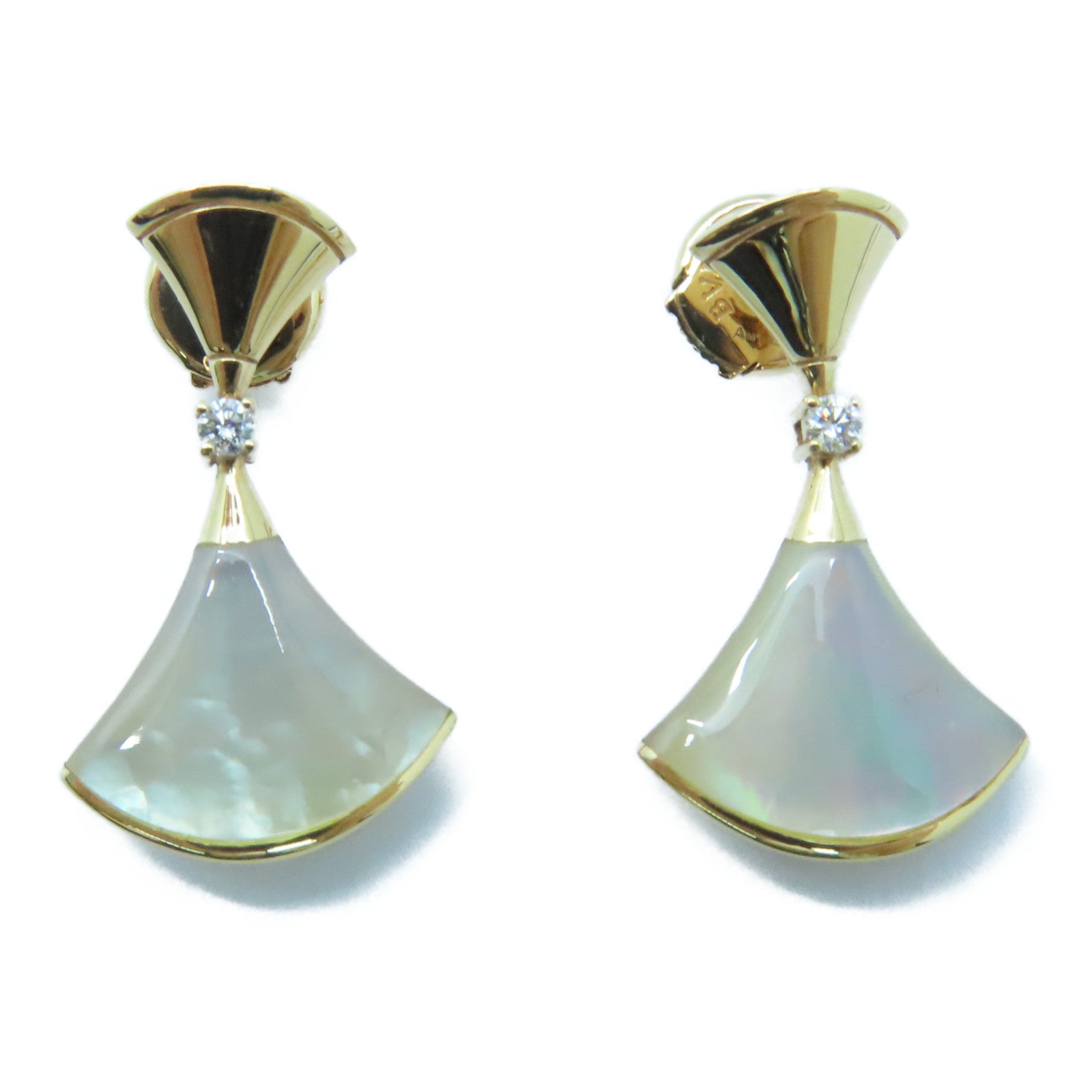 BVLGARI 18K玫瑰金Divas Dream Earrings 0.07ct鑽石/珍珠母耳環