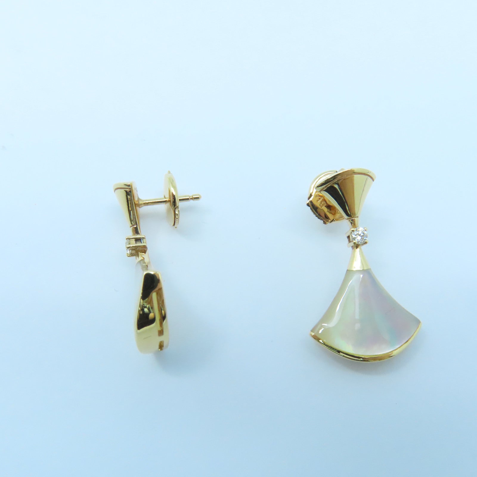 BVLGARI 18K玫瑰金Divas Dream Earrings 0.07ct鑽石/珍珠母耳環