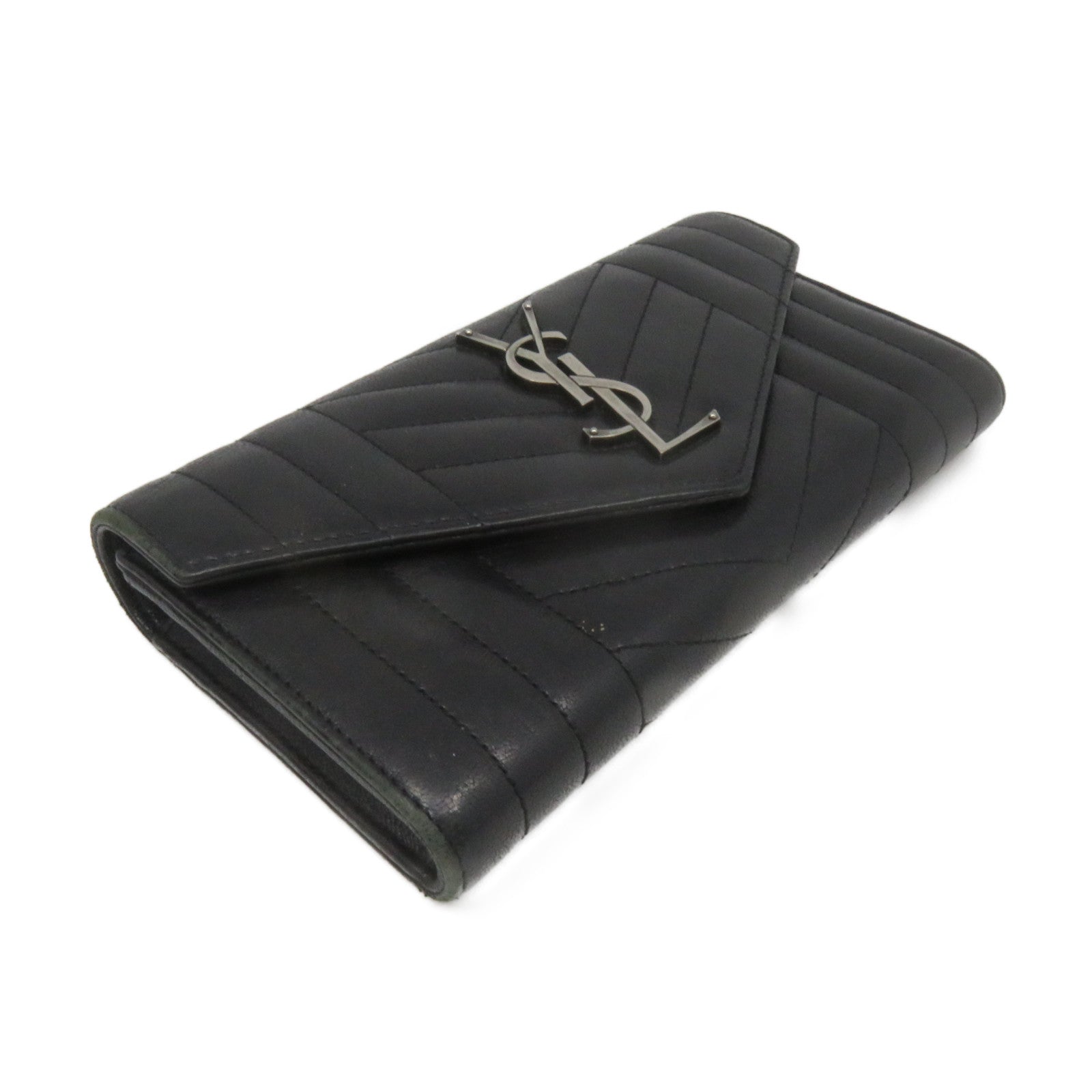 SAINT LAURENT 牛皮皮革Long Wallet長錢包黑色